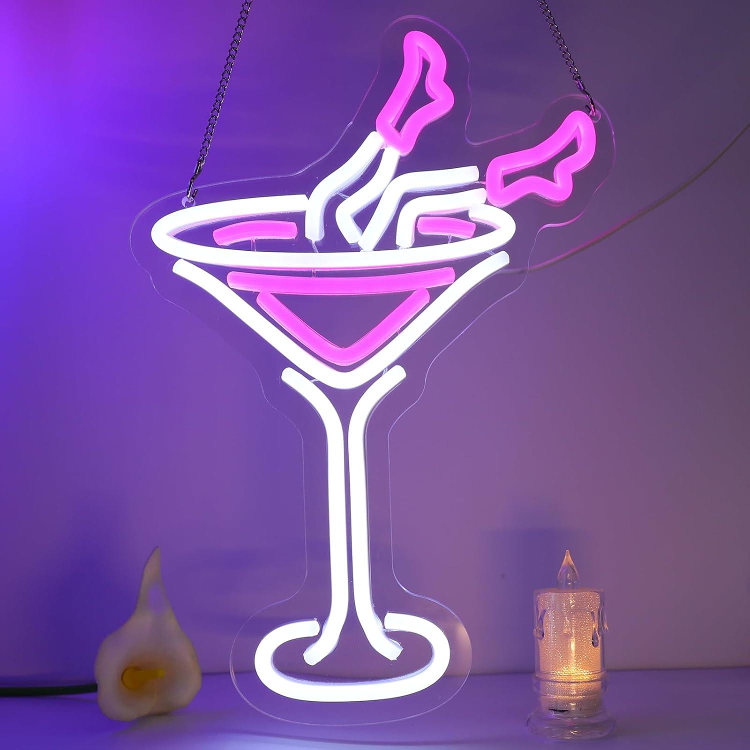 Cartel de Neón ENUOLI Dimmable Cerveza Rosa 28.9cm