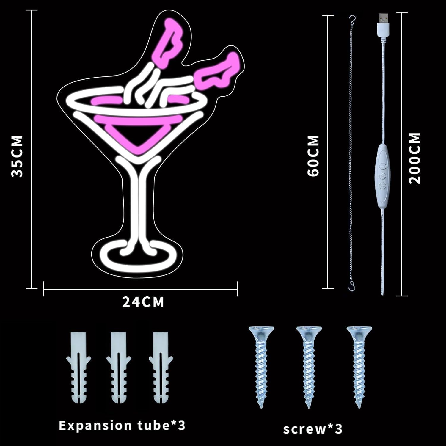 Cartel de Neón ENUOLI Dimmable Cerveza Rosa 28.9cm