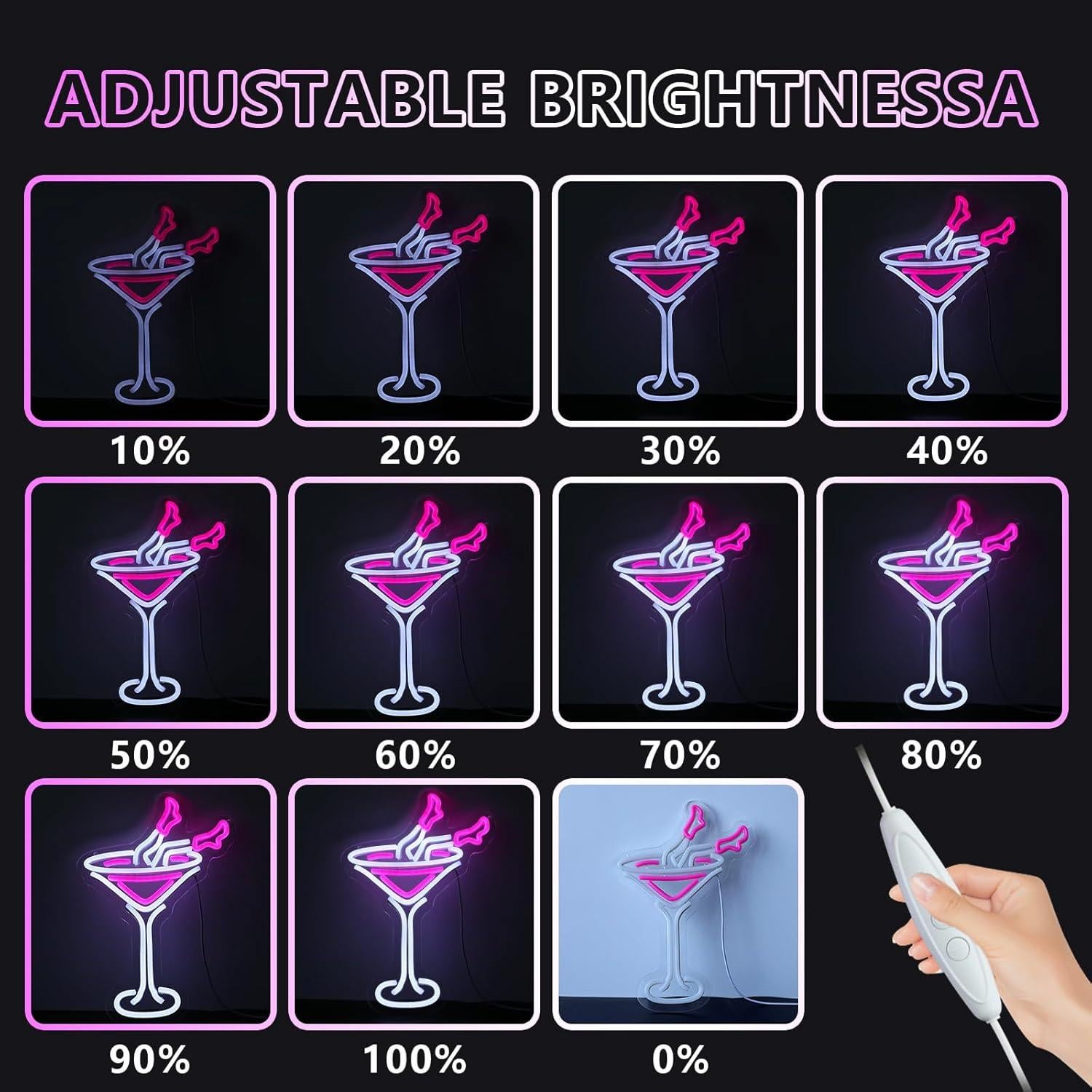 Cartel de Neón ENUOLI Dimmable Cerveza Rosa 28.9cm