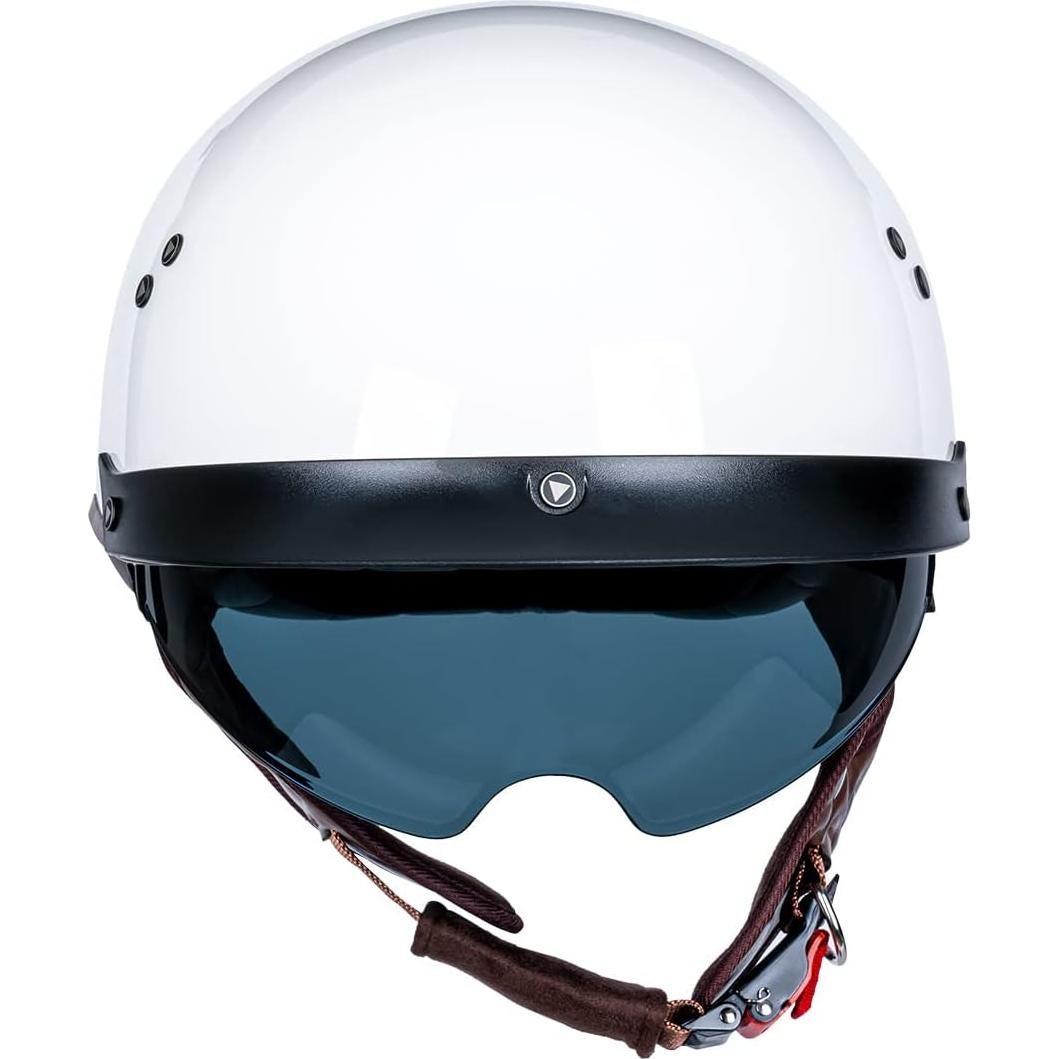 Casco de motocicleta JQF Gear MM107 Retro XL Blanco