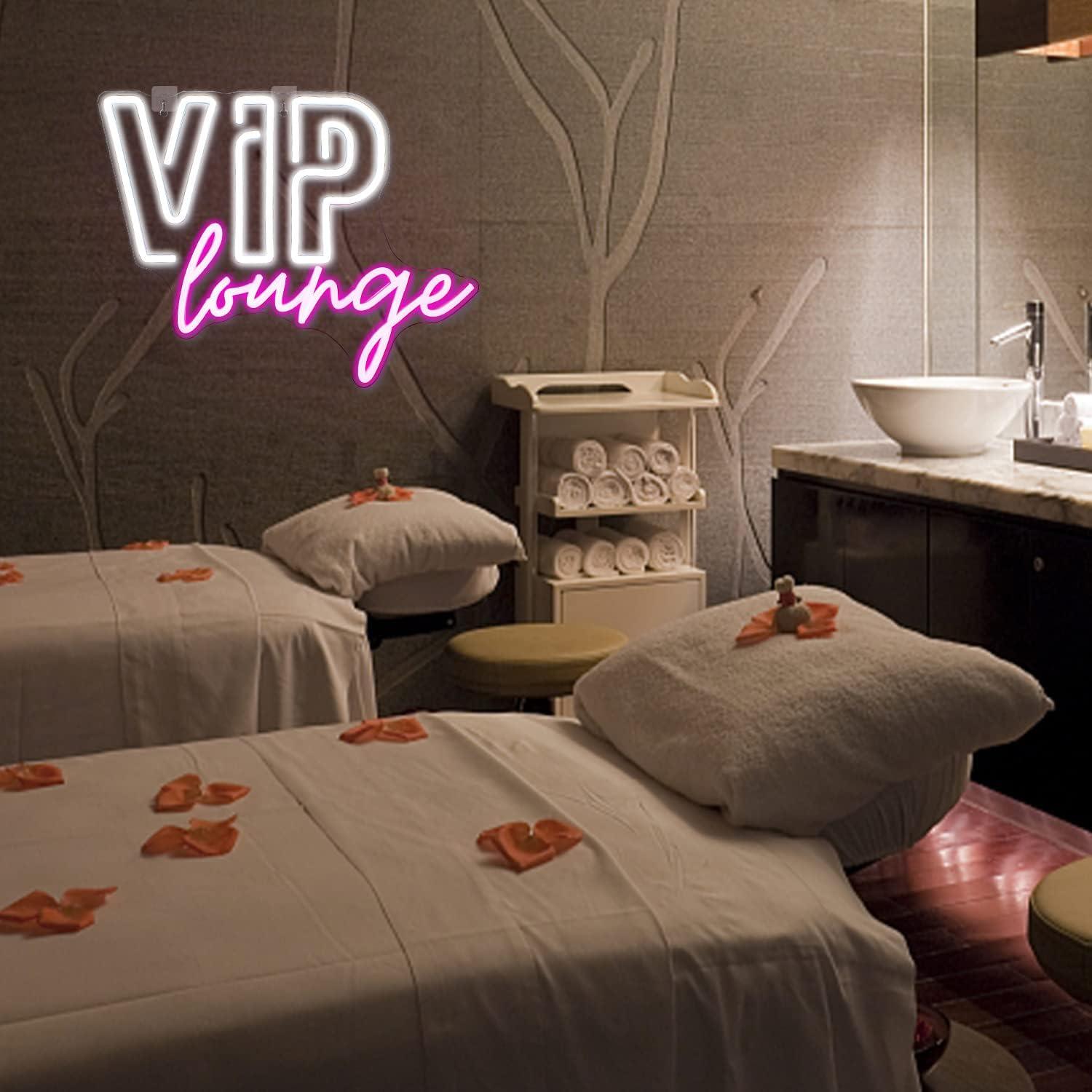 Cartel de Neón Lounge VIP Horseneon Rosa y Blanco 32x42cm