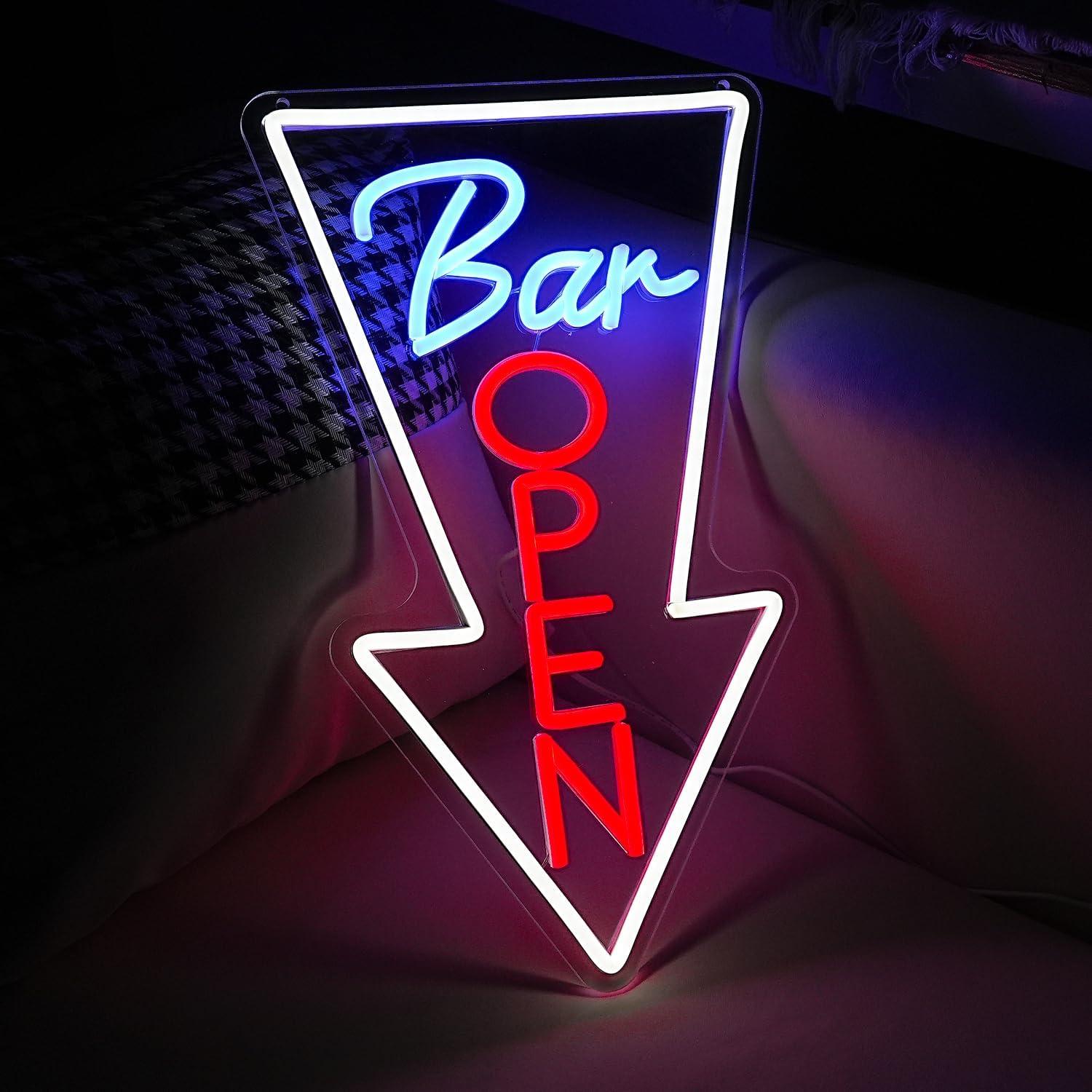 Cartel de Neón Abierto LED JLEWUINH 42x25 cm Verde Rojo Blanco