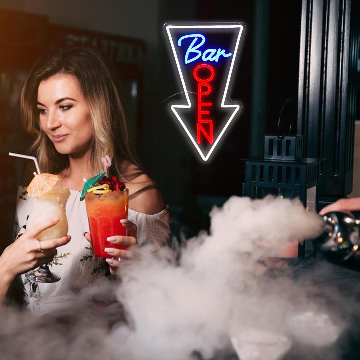 Cartel de Neón Abierto LED JLEWUINH 42x25 cm Verde Rojo Blanco