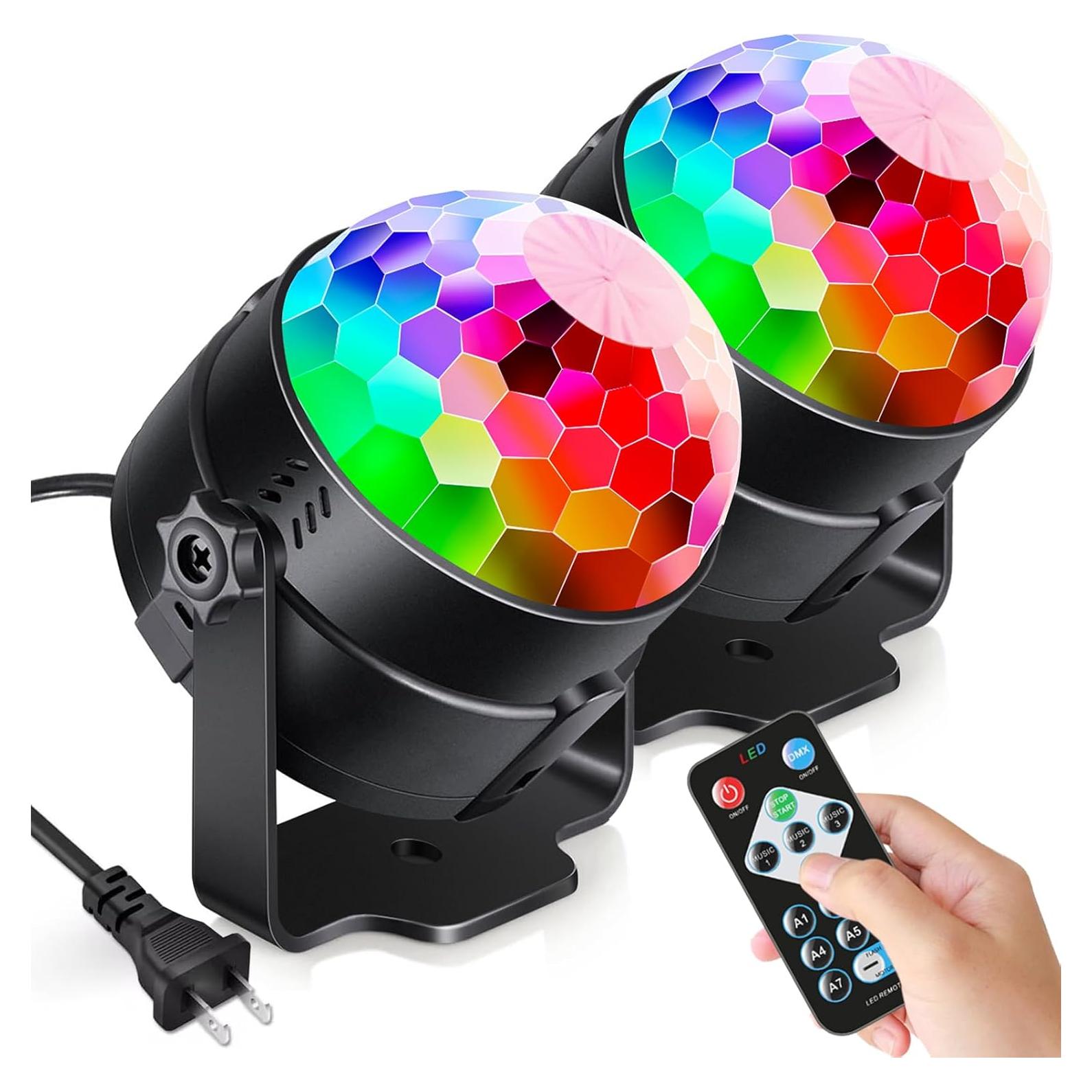 Luditek 2 Luces de Fiesta Activadas por Sonido con Control Remoto