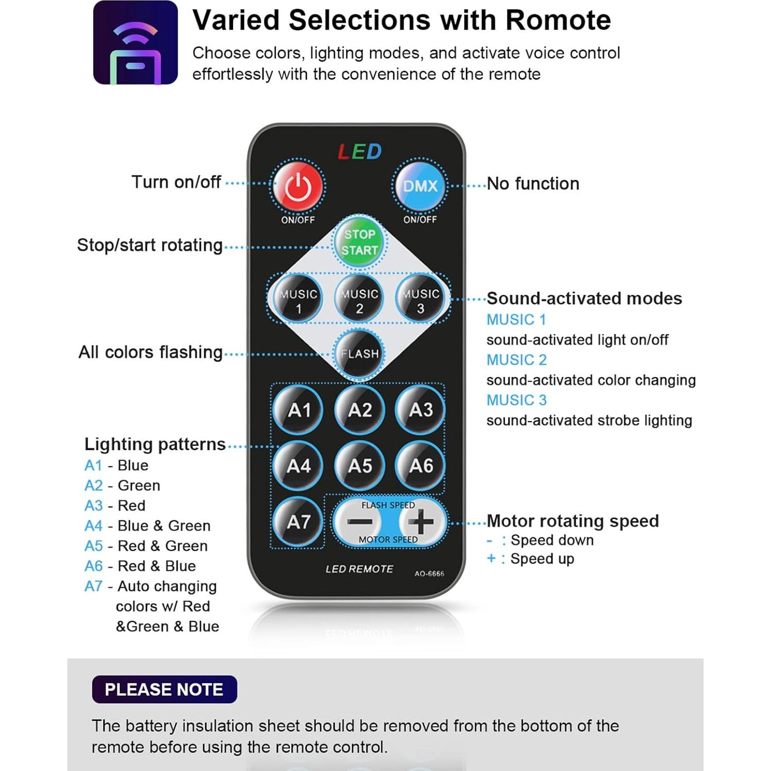 Luditek 2 Luces de Fiesta Activadas por Sonido con Control Remoto