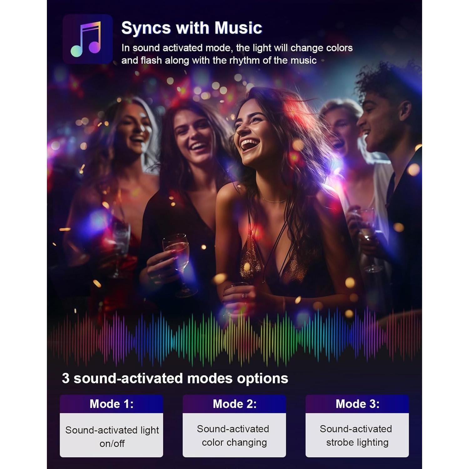 Luditek 2 Luces de Fiesta Activadas por Sonido con Control Remoto