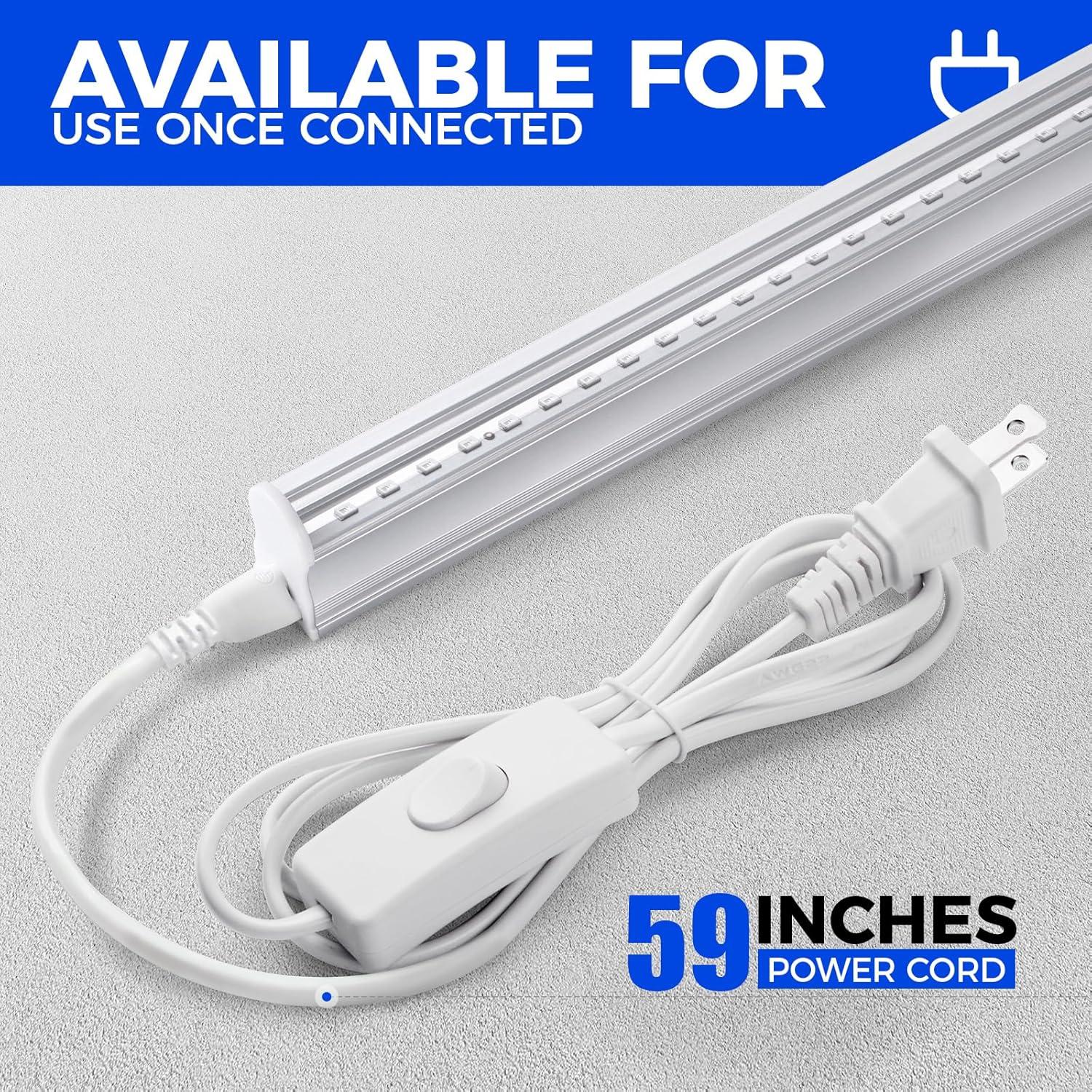 Fijación LED T5 Luz Negra Barrina 22W 1.22m Paquete de 4