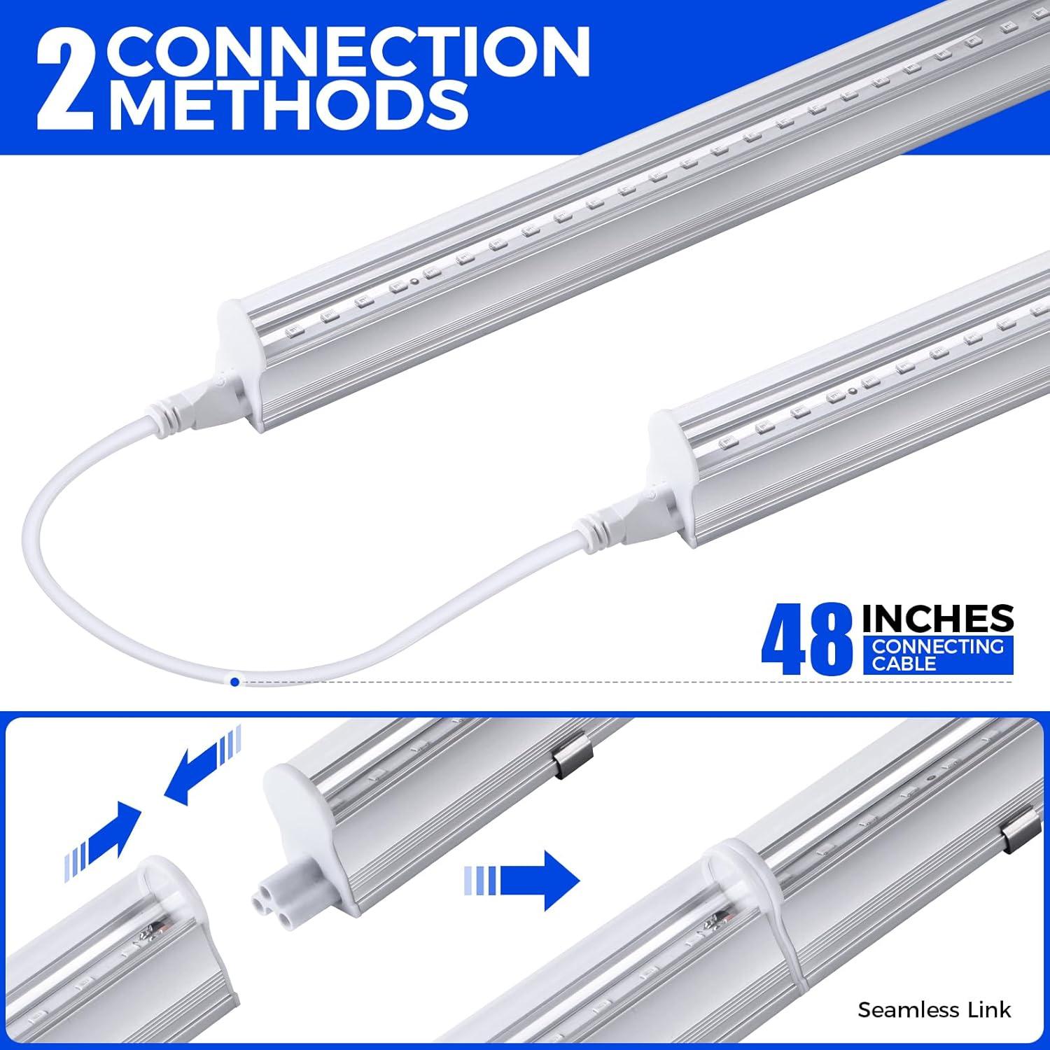 Fijación LED T5 Luz Negra Barrina 22W 1.22m Paquete de 4