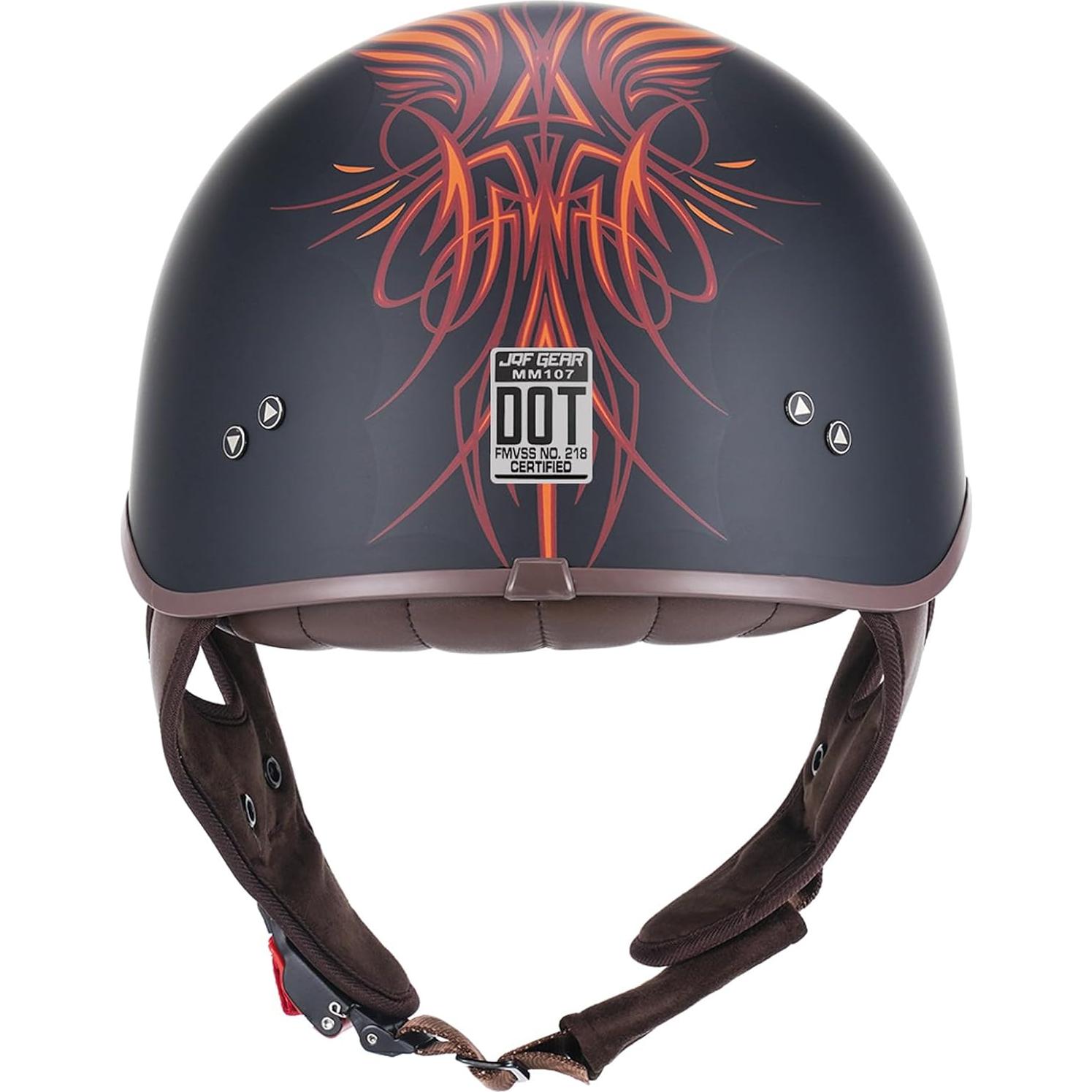 Casco de motocicleta JQF Gear MM107 Retro Mediano con Visera