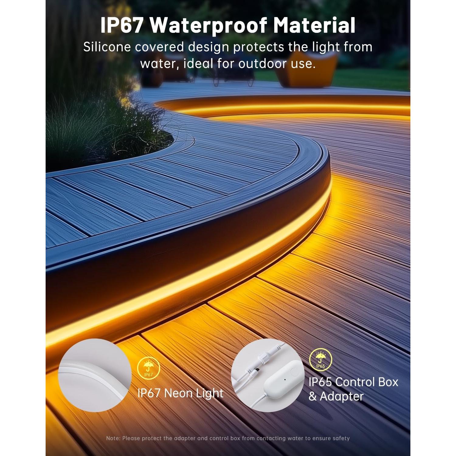 Luces de Cuerda de Neón LED Pak 5m RGB Inteligentes IP67