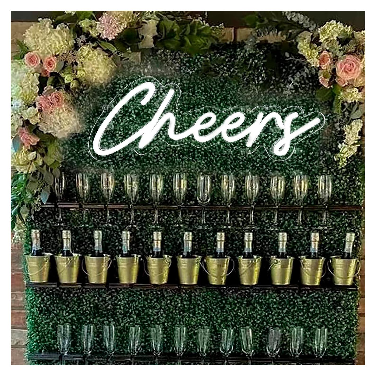 Letrero de Neón Cheers LED HFHungkeong 38x14 cm Regulable USB