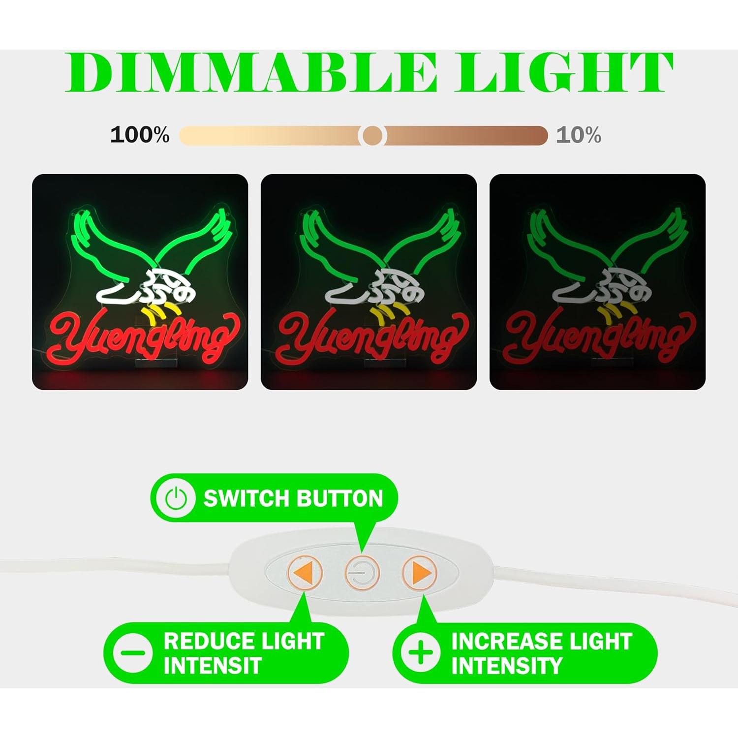 Luz de Neón Regulable Cerveza Águilas Rojas YvuYamg 15.7x5.6cm