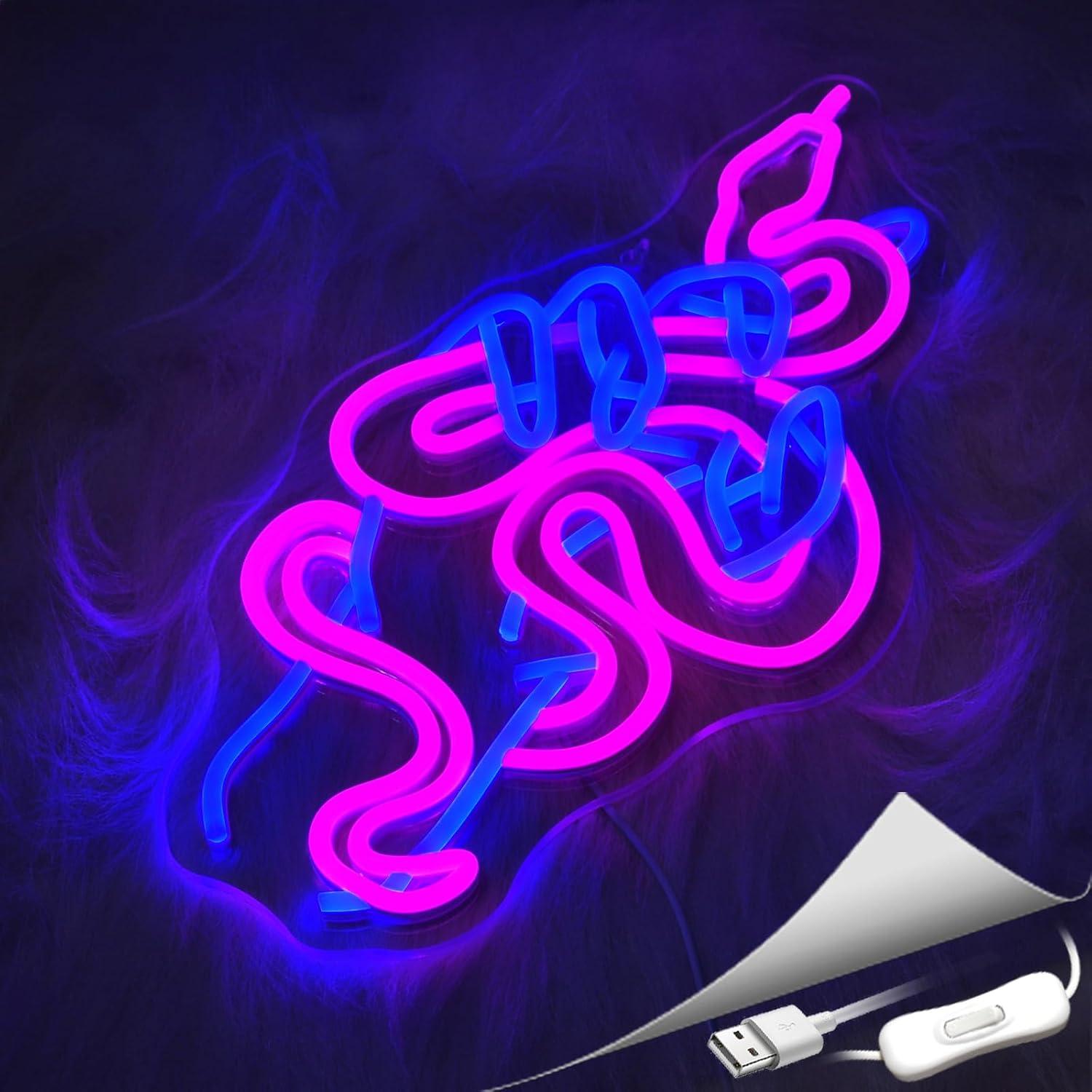 Luz de Neón LED Serpiente Whfobfe 42x22.7cm USB Decorativa