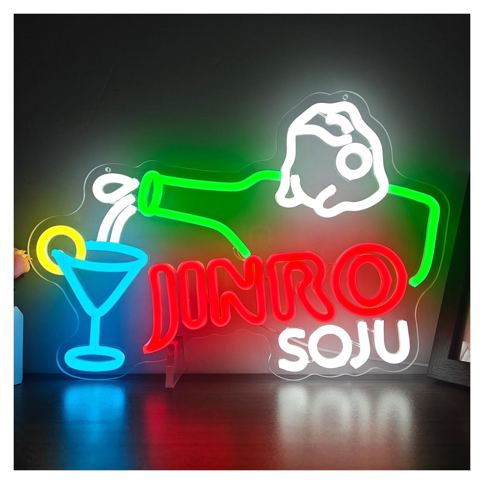 Letrero de Neón Jinro Soju Dimmable 25.5x38 cm para Bar