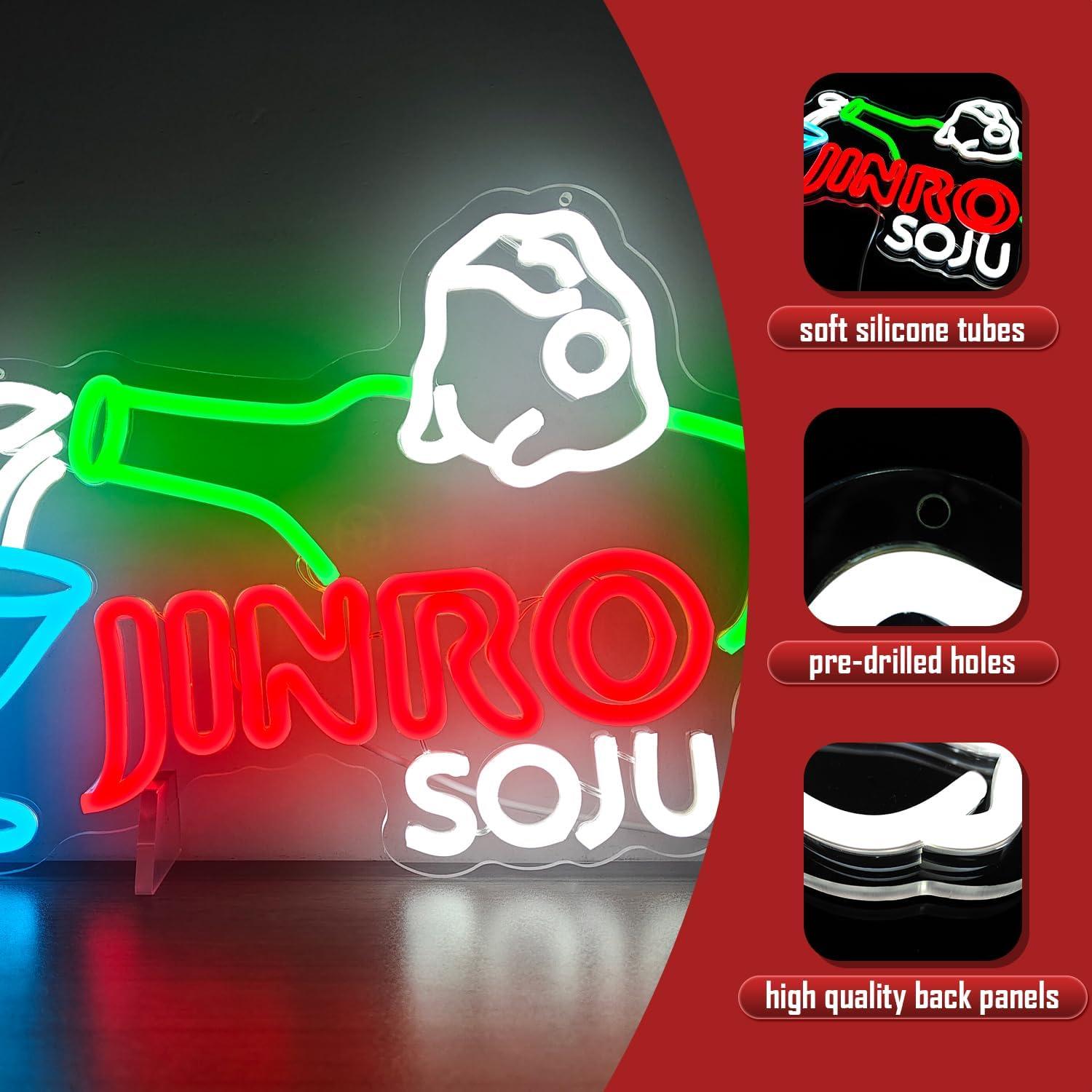 Letrero de Neón Jinro Soju Dimmable 25.5x38 cm para Bar