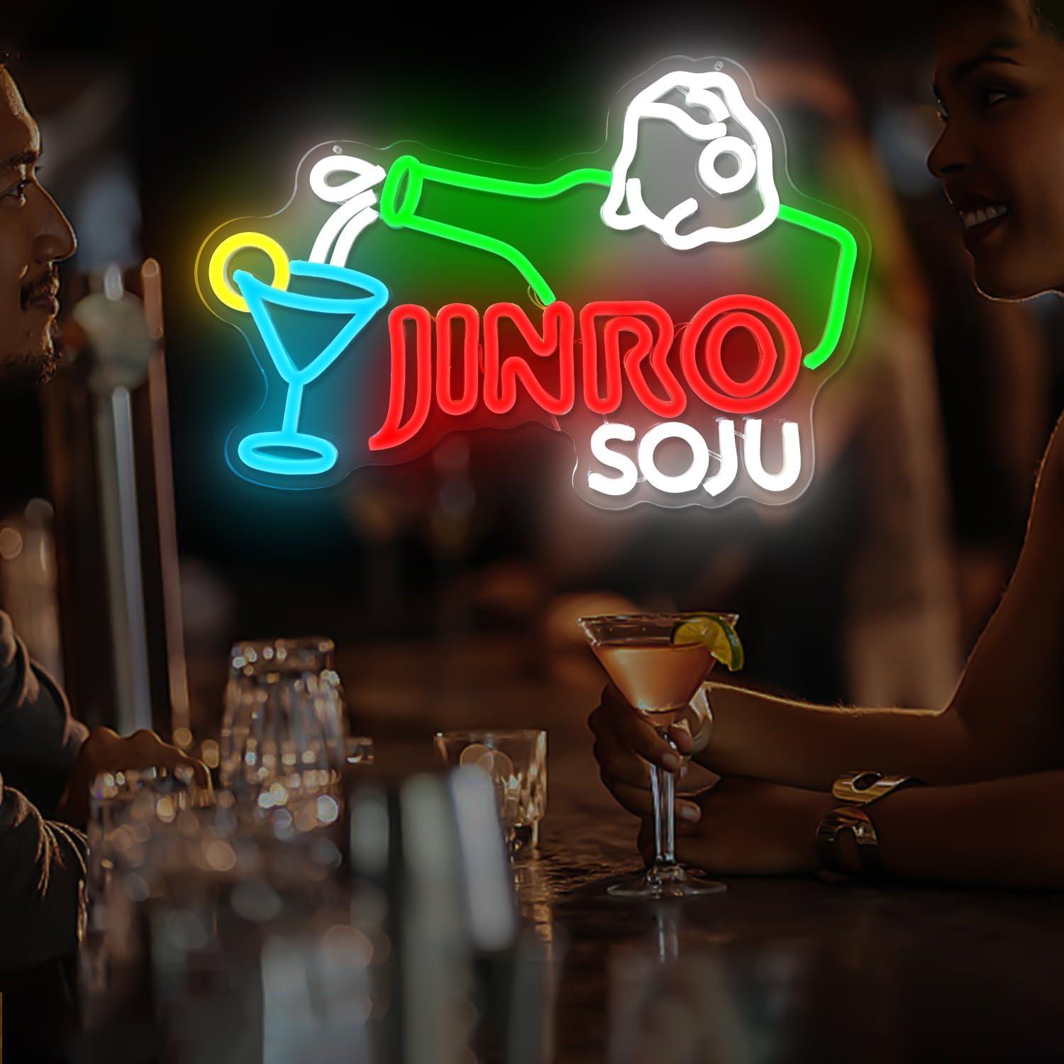 Letrero de Neón Jinro Soju Dimmable 25.5x38 cm para Bar