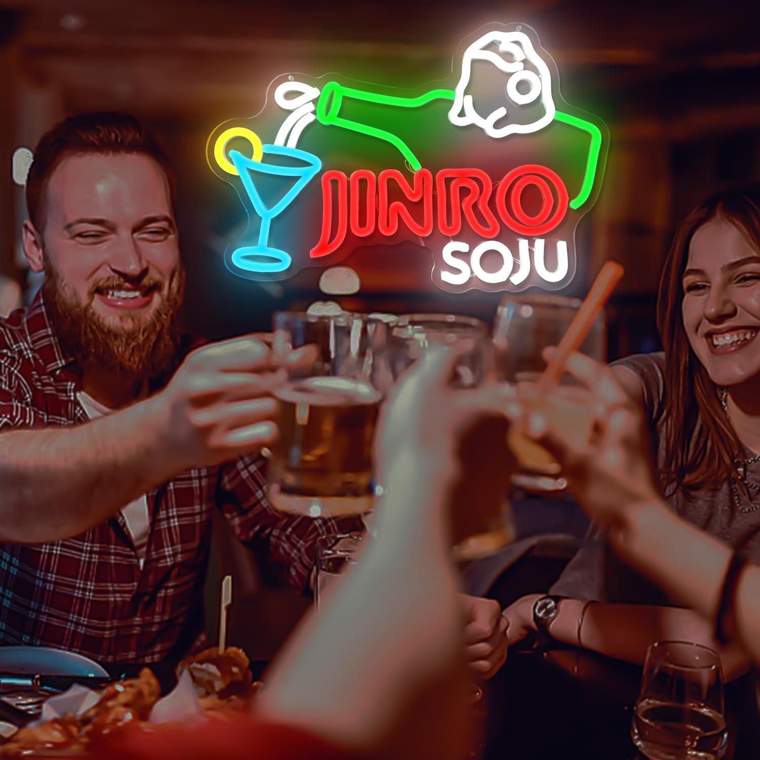 Letrero de Neón Jinro Soju Dimmable 25.5x38 cm para Bar