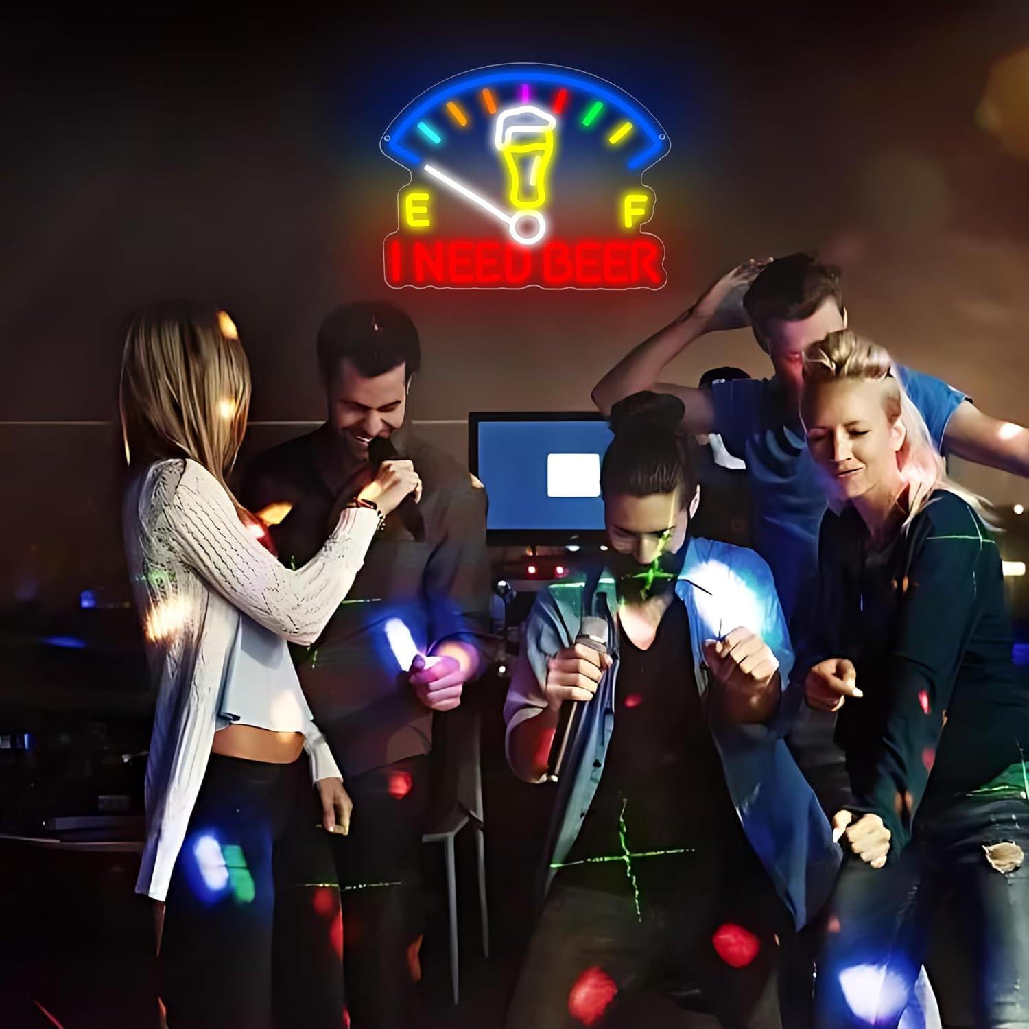 Letrero de Neón Necesito Cerveza Fuzuneli 29.5x35.1 cm