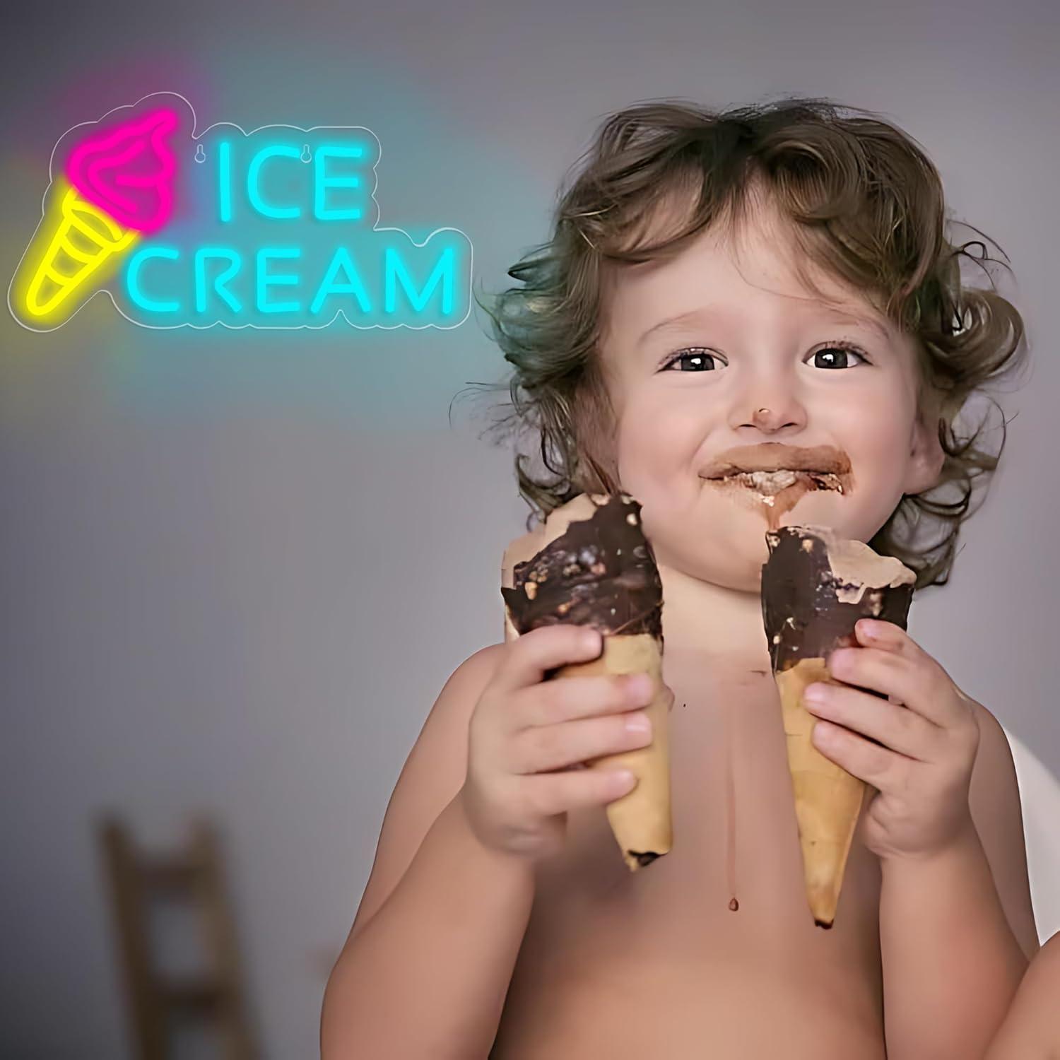 Letrero de Neón de Helado LED Attneon 40.9x21.1 cm Decoración