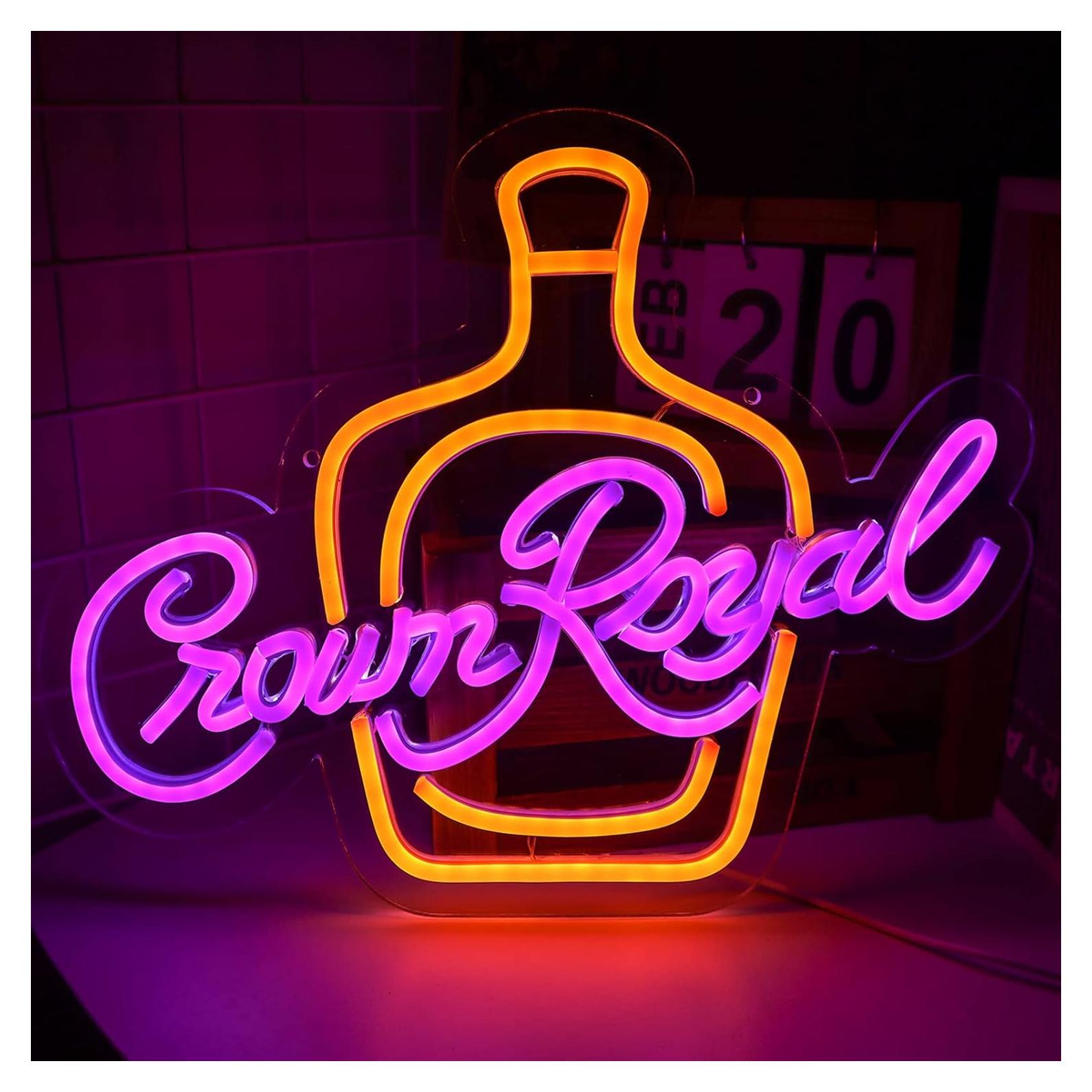 Letrero de neón Vinray Crown Royal 40.64x30.48 cm LED