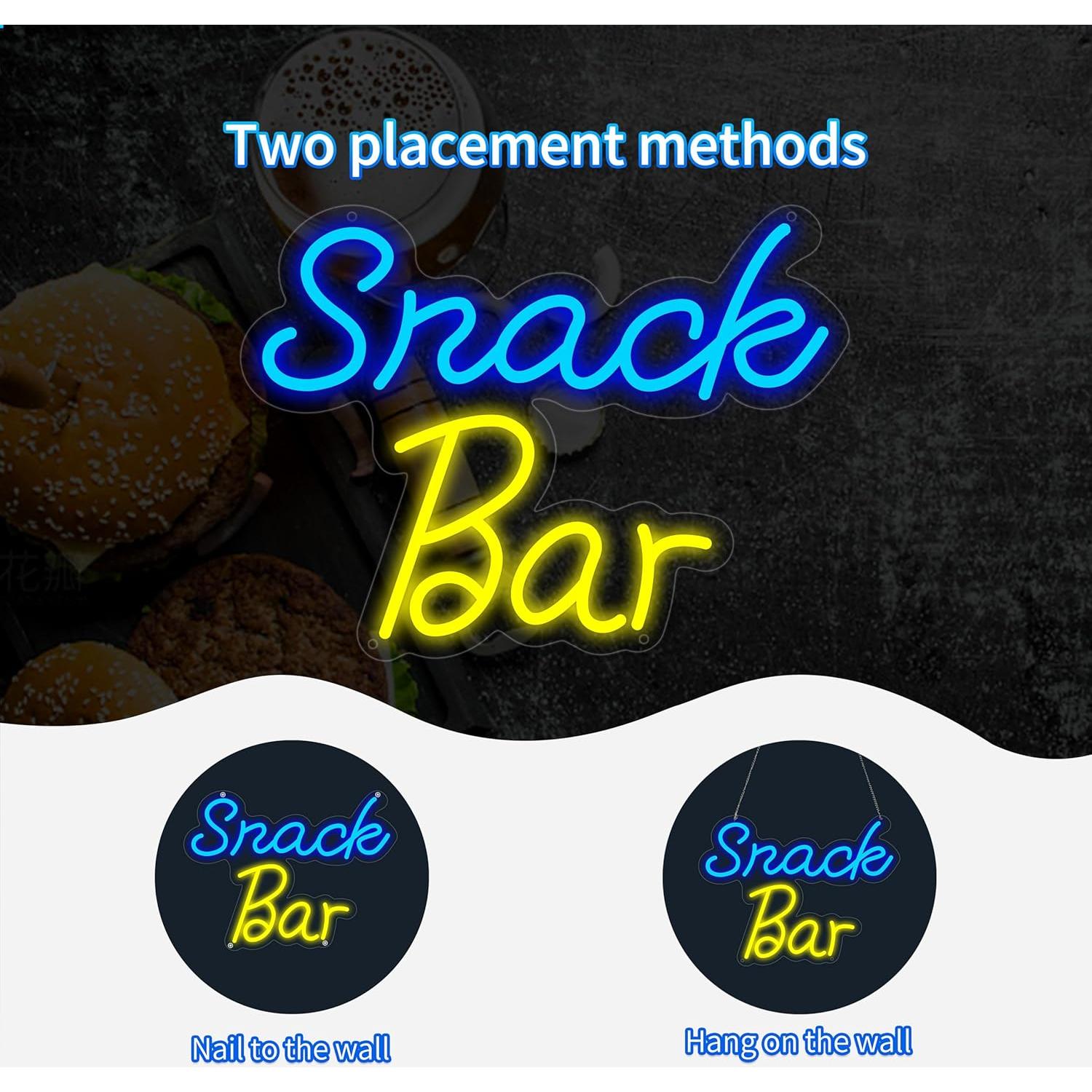 Señal de Neón LED Snack Bar Moneter 41.65 cm para Decoración