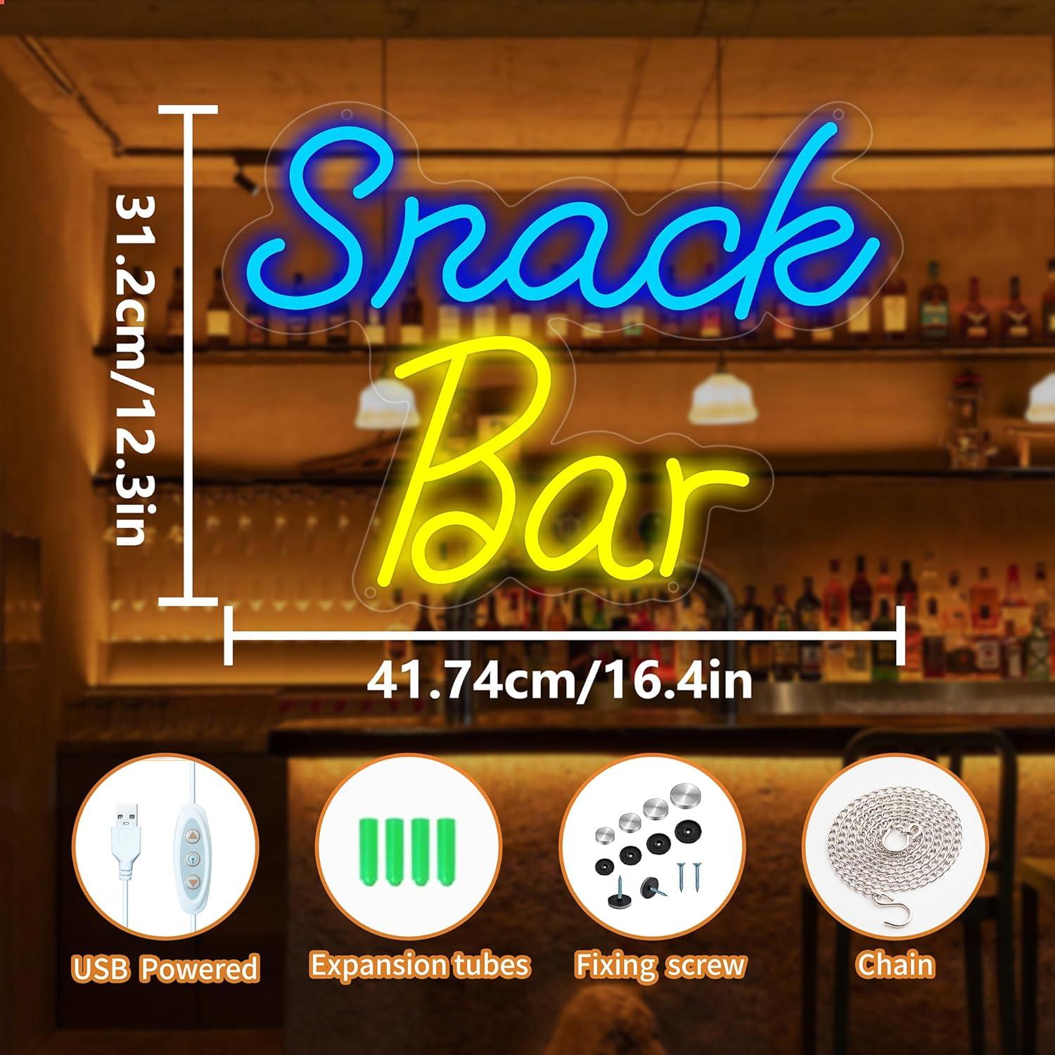 Señal de Neón LED Snack Bar Moneter 41.65 cm para Decoración