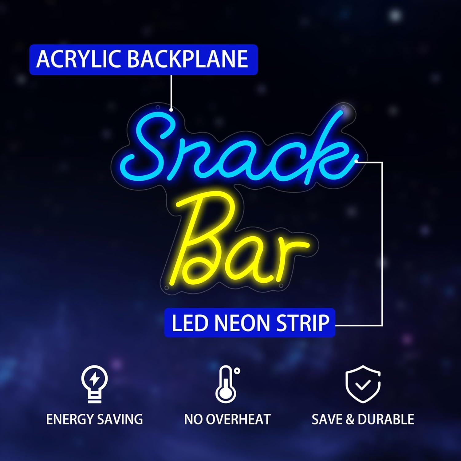 Señal de Neón LED Snack Bar Moneter 41.65 cm para Decoración