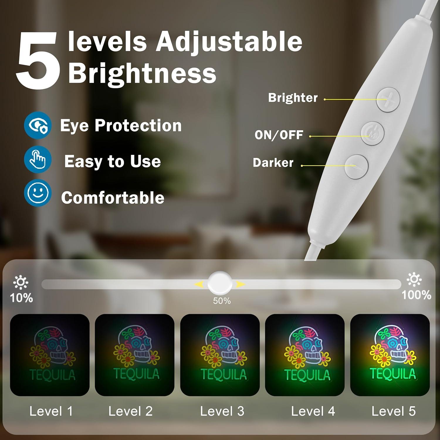 Letrero de Neón LED Tequila Roouneon 40x32cm Decoración Bar