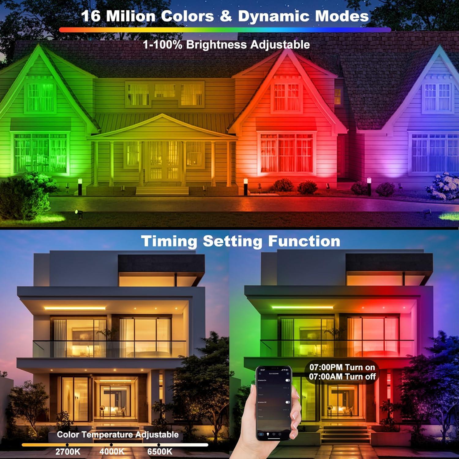 Barra de Luz LED RGB T-SUN 50W Control Remoto APP 2 Piezas