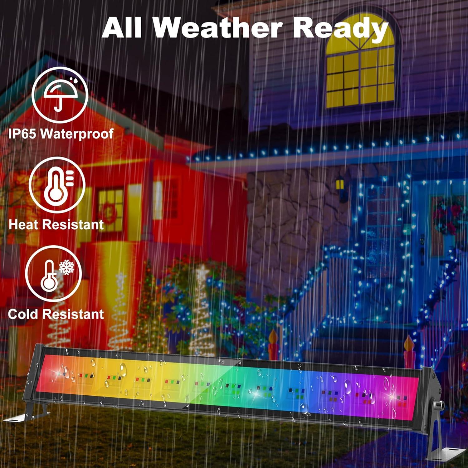 Barra de Luz LED RGB T-SUN 50W Control Remoto APP 2 Piezas