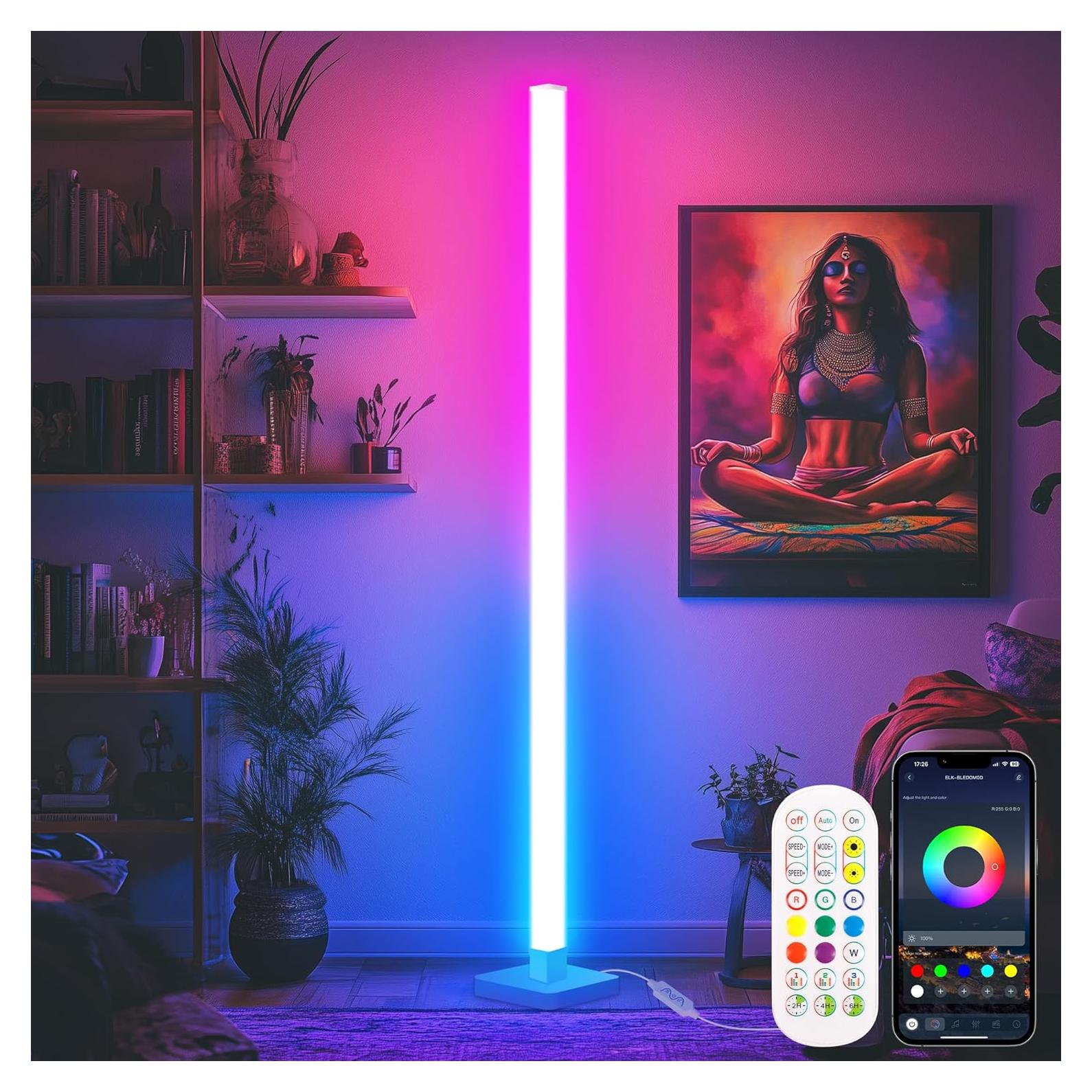 Lámpara de Pie RGB Flupuro 1 Paquete con Sincronización de Música