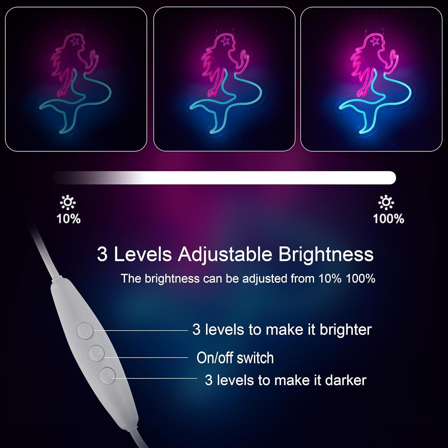 Letrero de Neón Sirena LED Hoyoelec 420mm x 280mm Dimmable