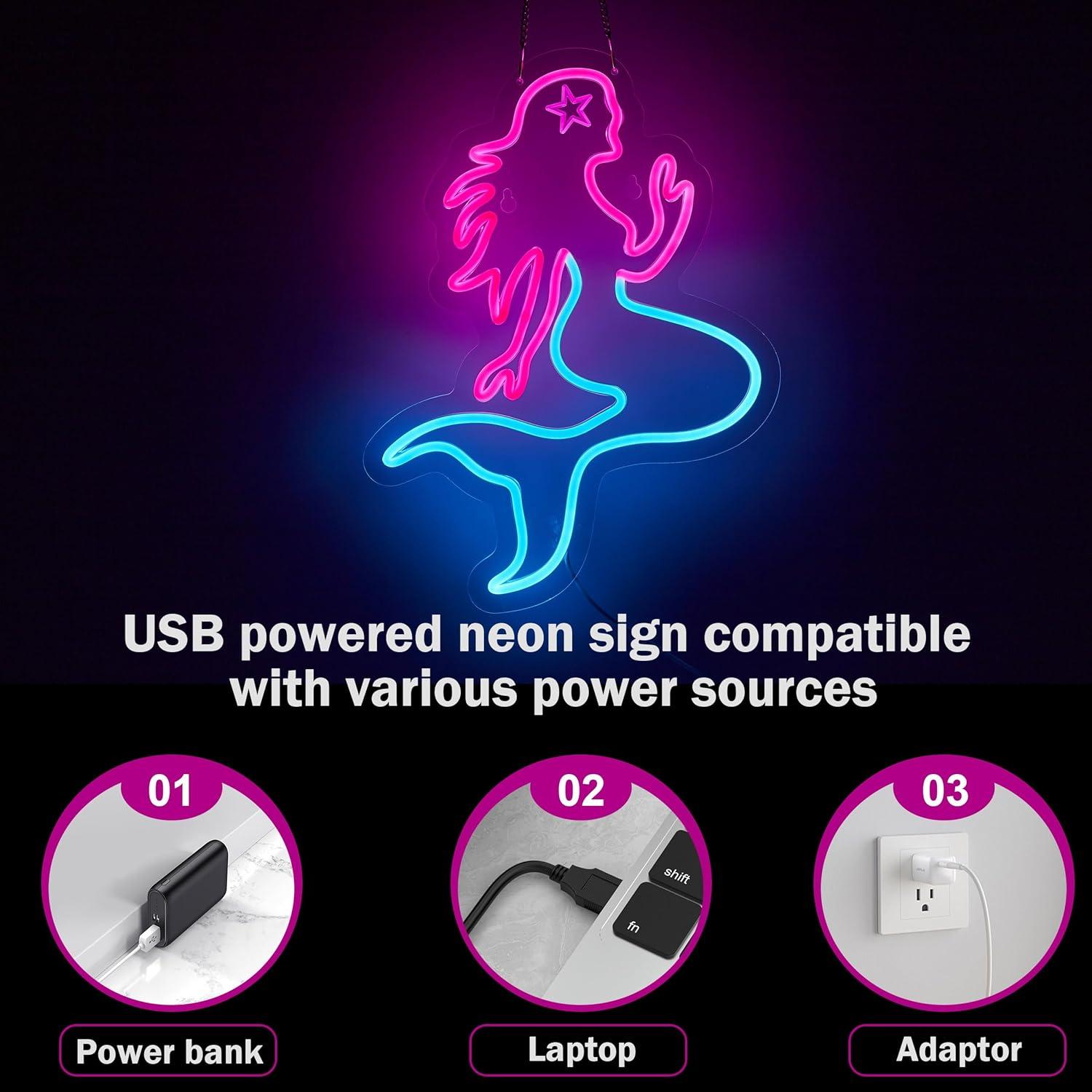 Letrero de Neón Sirena LED Hoyoelec 420mm x 280mm Dimmable