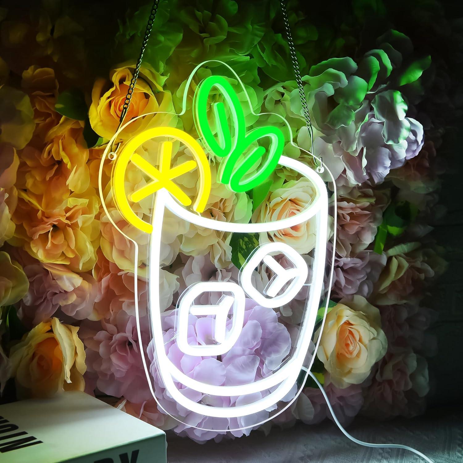 Cartel de Neón de Cóctel LED LALAON 35x25cm Decoración Bar