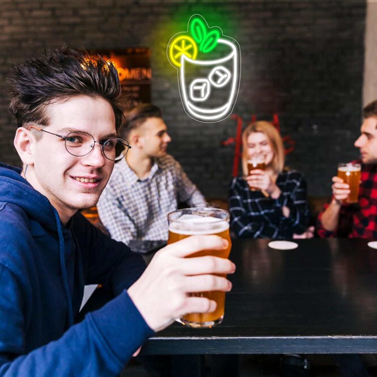 Cartel de Neón de Cóctel LED LALAON 35x25cm Decoración Bar