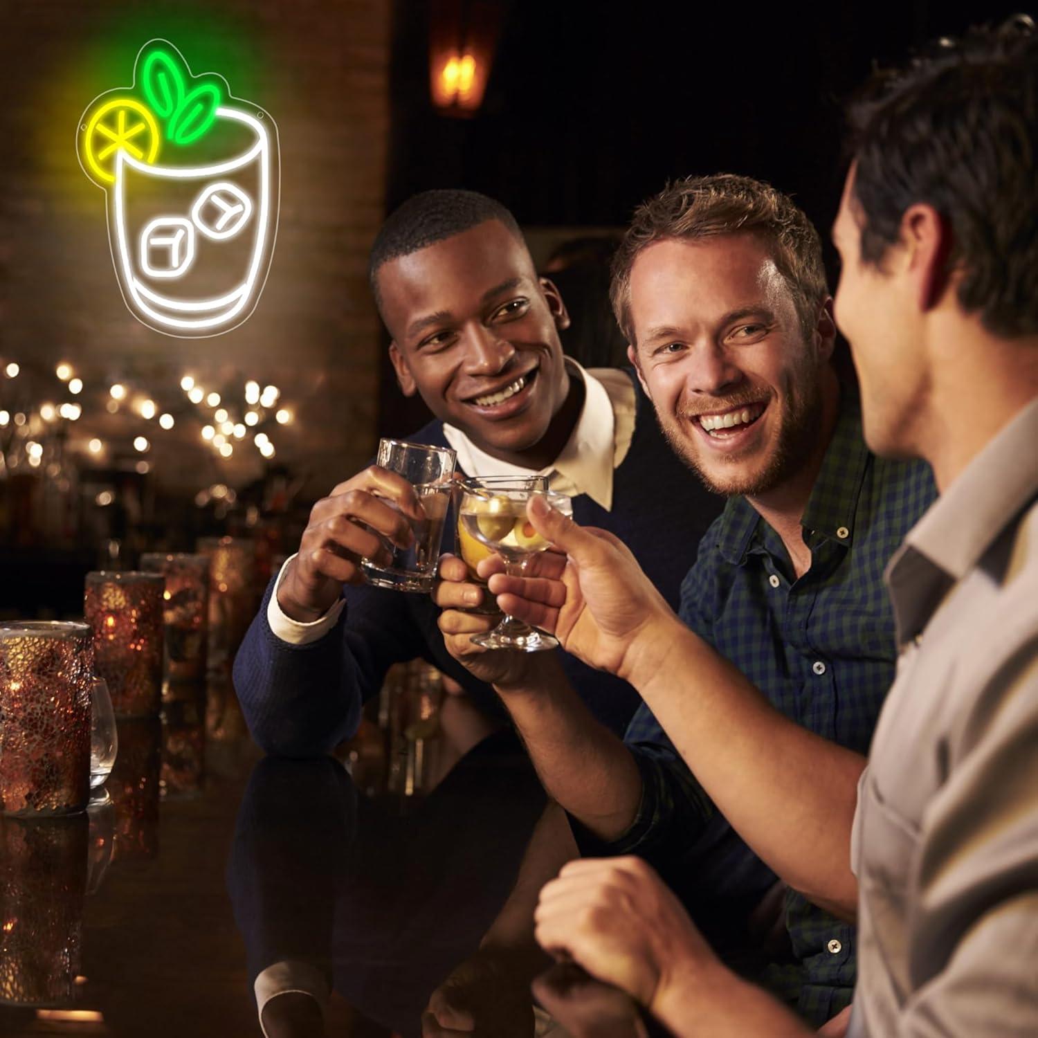 Cartel de Neón de Cóctel LED LALAON 35x25cm Decoración Bar