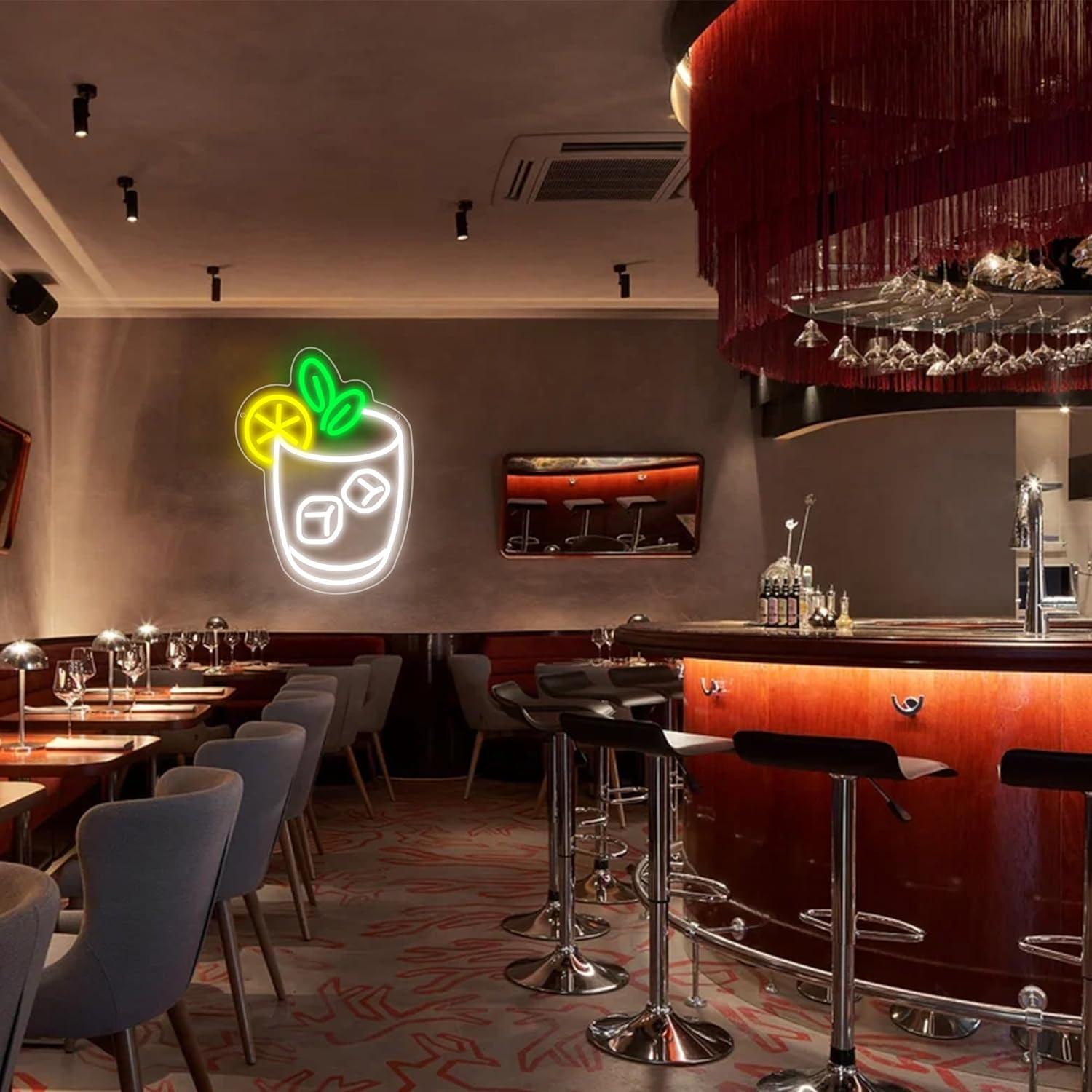 Cartel de Neón de Cóctel LED LALAON 35x25cm Decoración Bar