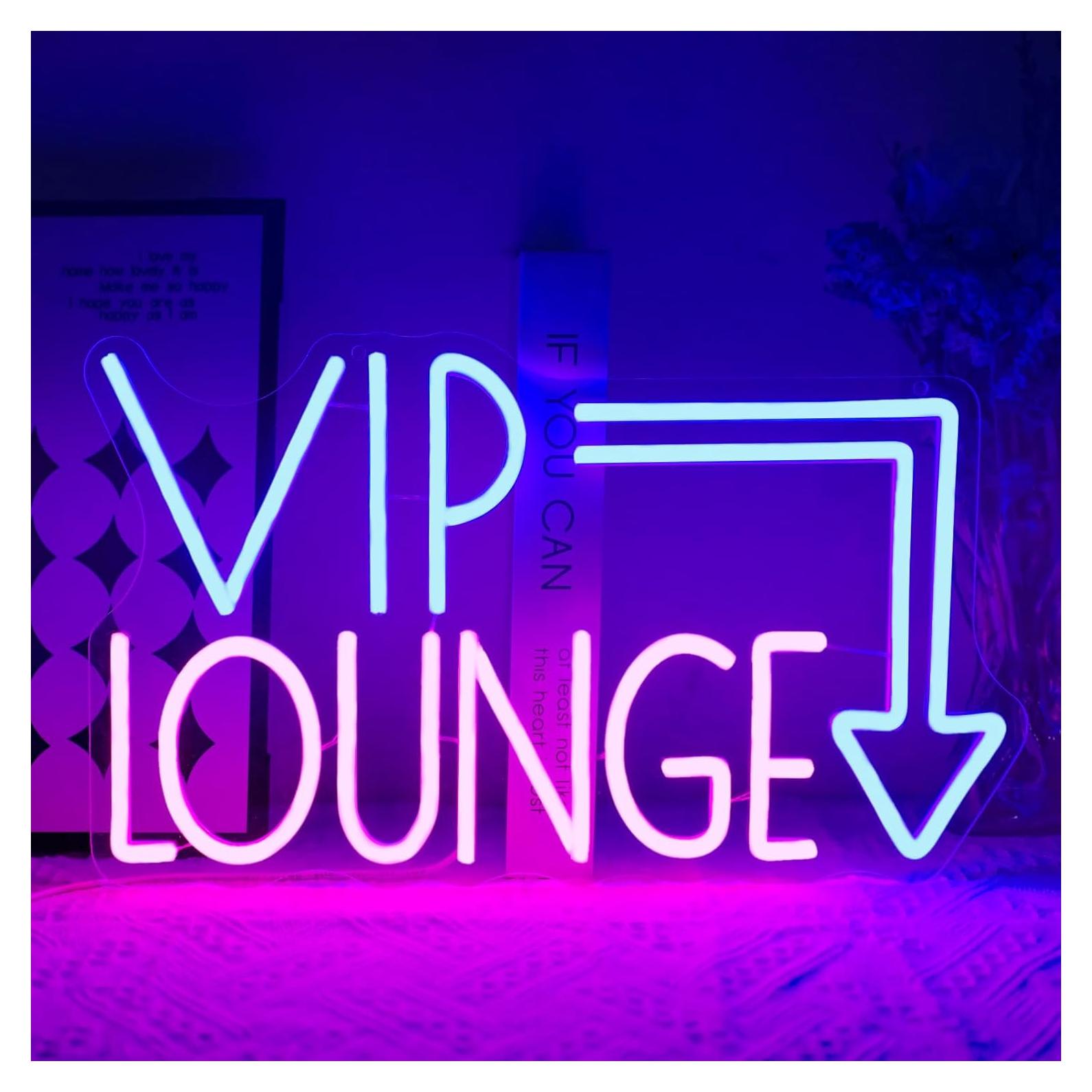 Cartel de Neón LED Virlusy VIP Lounge Dimmable 43.5x30.2cm