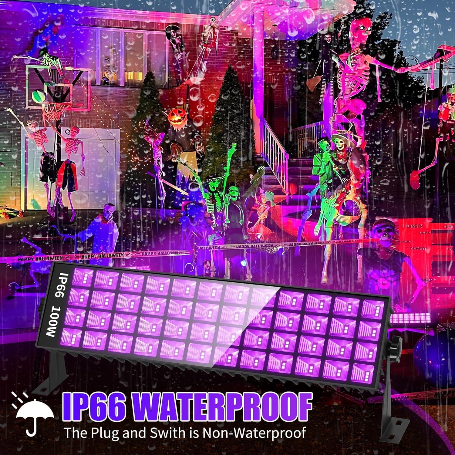 Barra de luz negra 100W SHGPODA impermeable IP66 1.8m