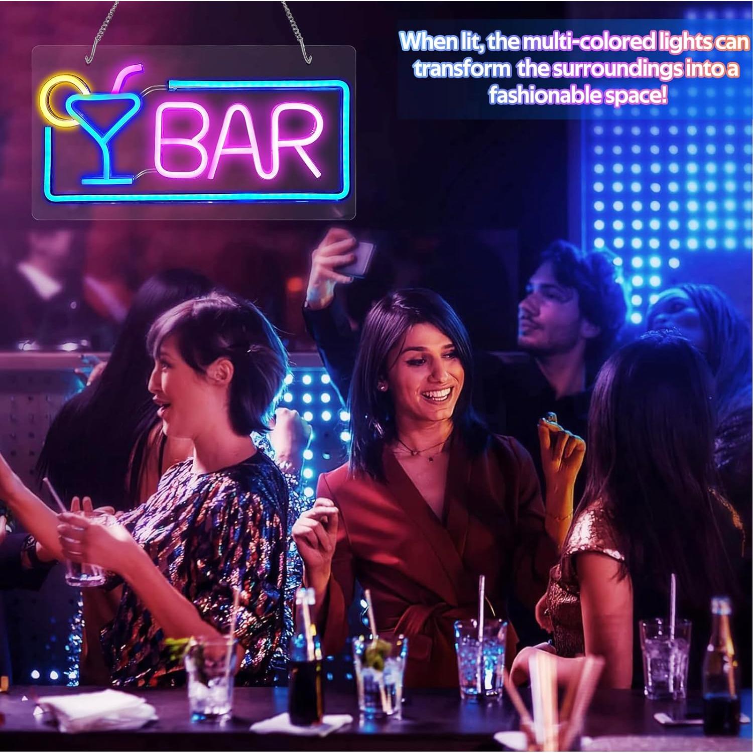 Cartel de Neón LED Hudyogy para Bar - Decoración Pared 43x23cm