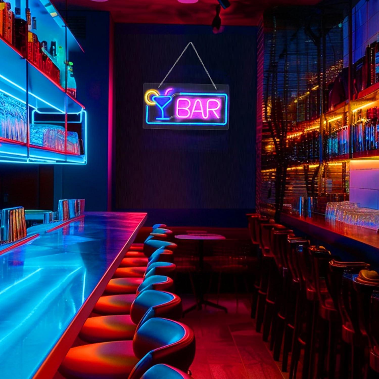 Cartel de Neón LED Hudyogy para Bar - Decoración Pared 43x23cm