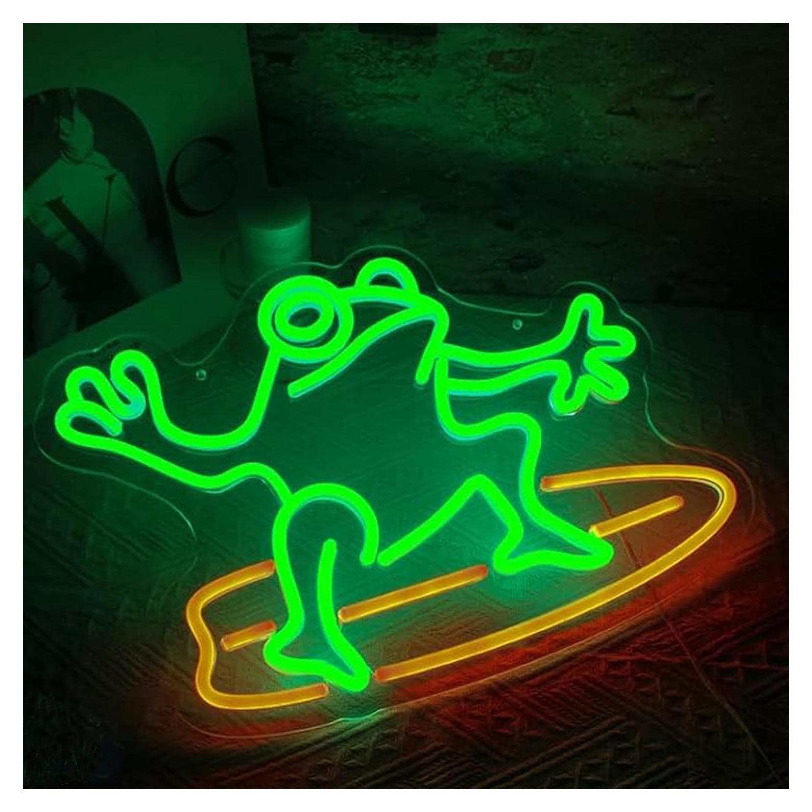 Luz de Neón LED Rana Surfista LeDigPig 38.6x32.5cm Regulable