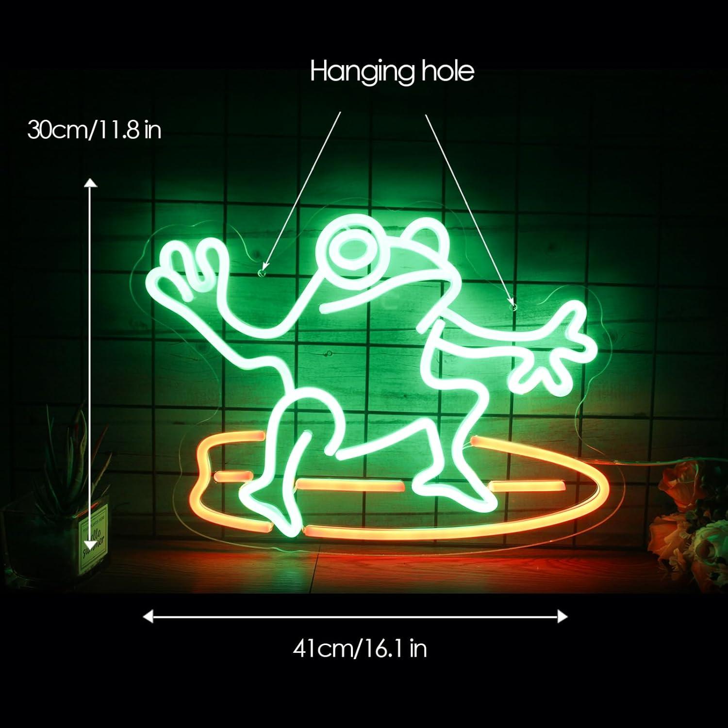 Luz de Neón LED Rana Surfista LeDigPig 38.6x32.5cm Regulable