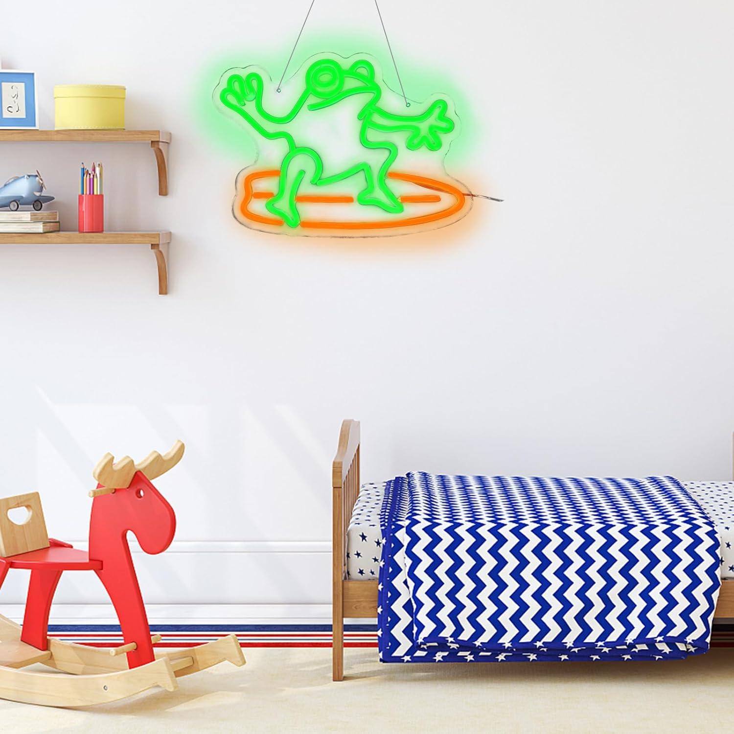 Luz de Neón LED Rana Surfista LeDigPig 38.6x32.5cm Regulable