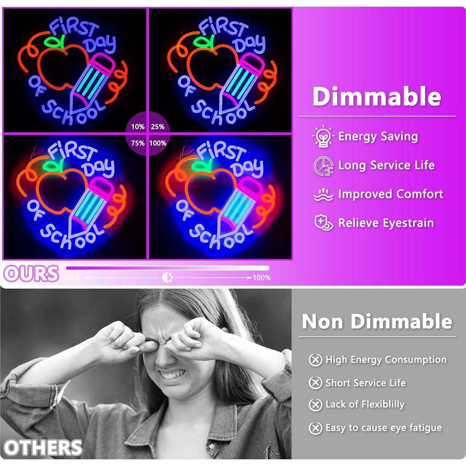 Señal de Neón Ajustable AUGELRE para Decoración Aula Azul