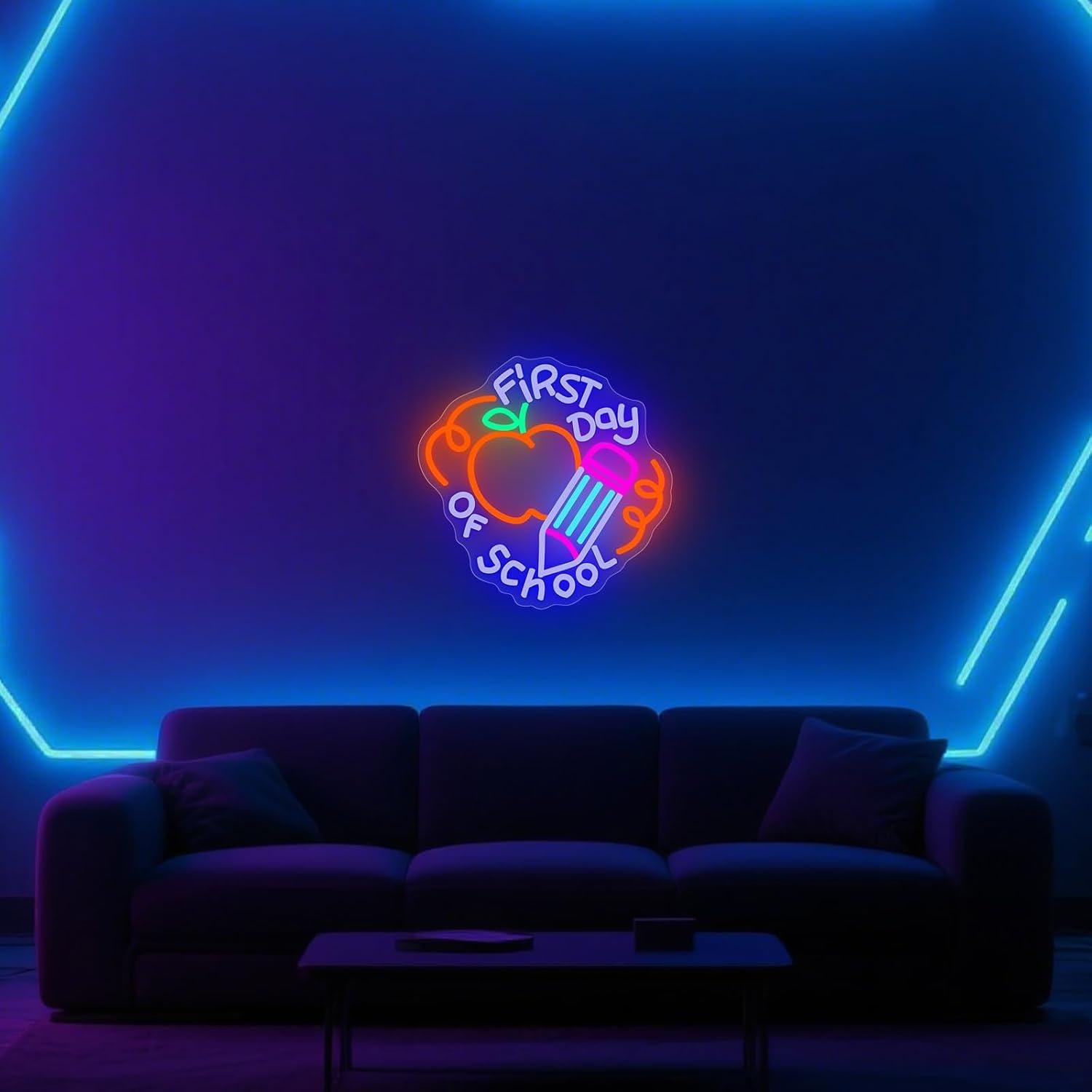 Señal de Neón Ajustable AUGELRE para Decoración Aula Azul