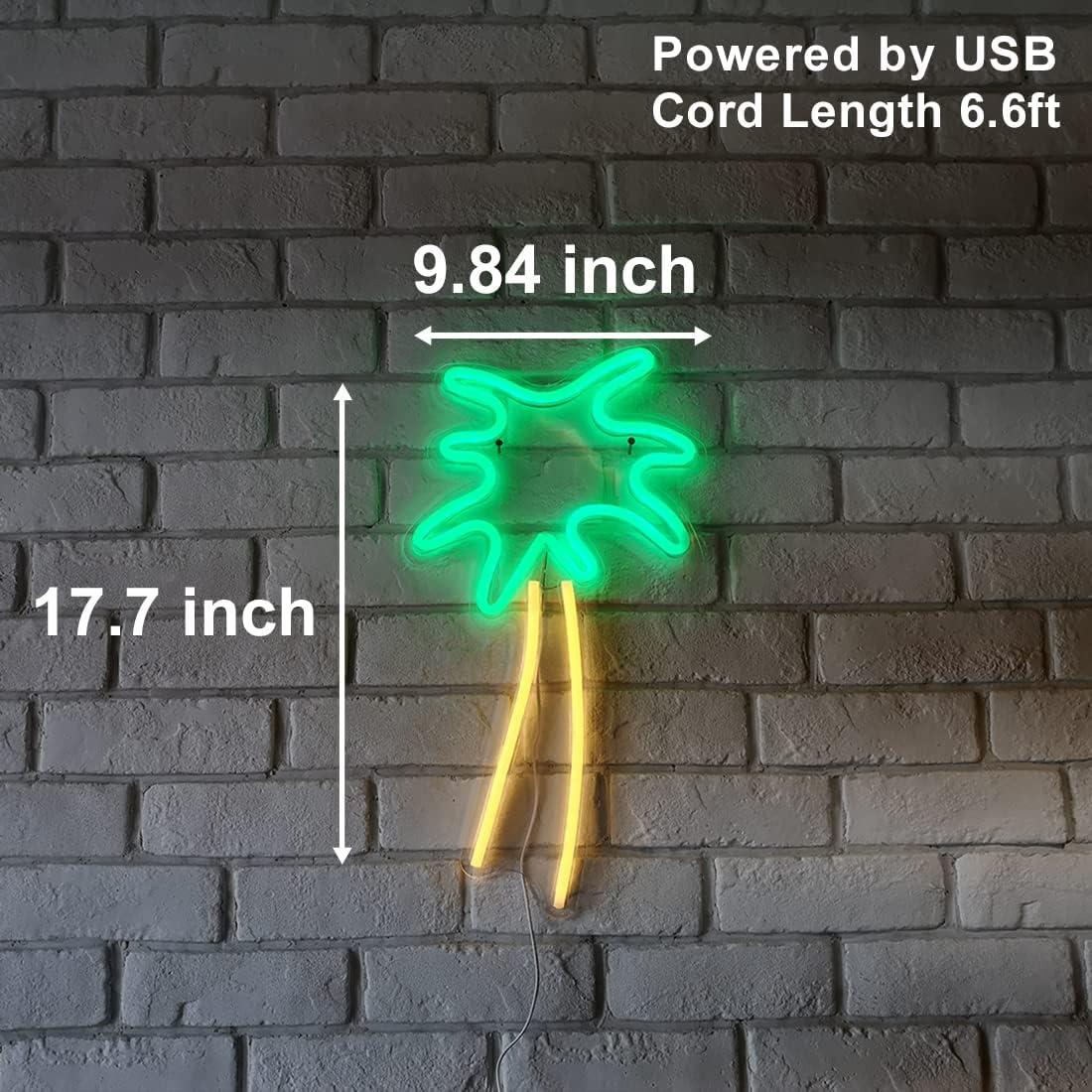 Cartel de Luz de Neón Britrio Palma 45x25 cm USB Decoración