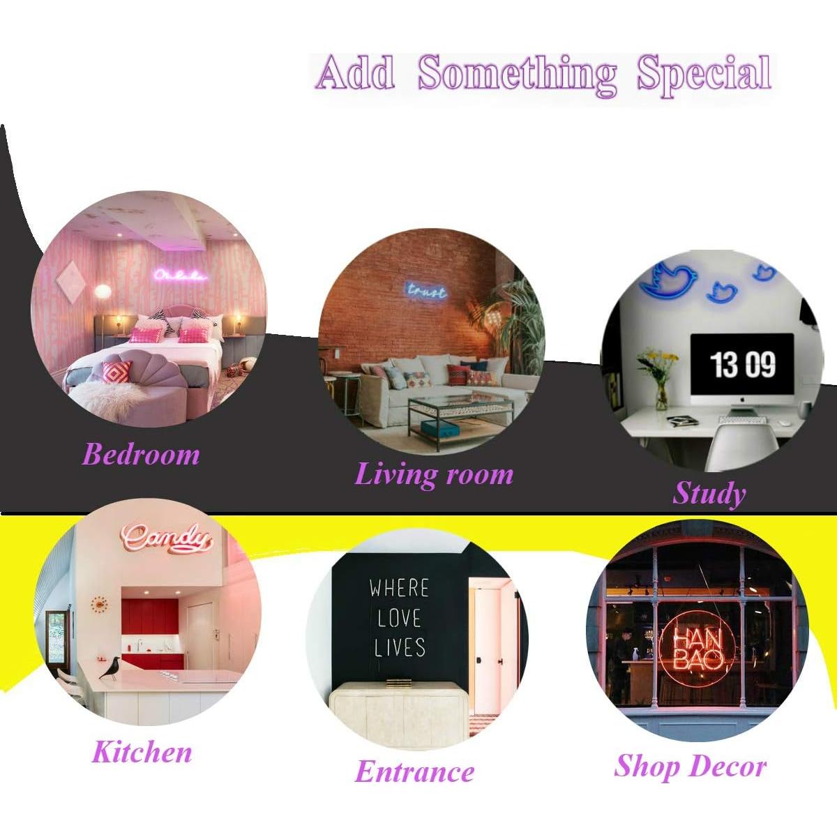 Cartel de Luz de Neón Britrio Palma 45x25 cm USB Decoración