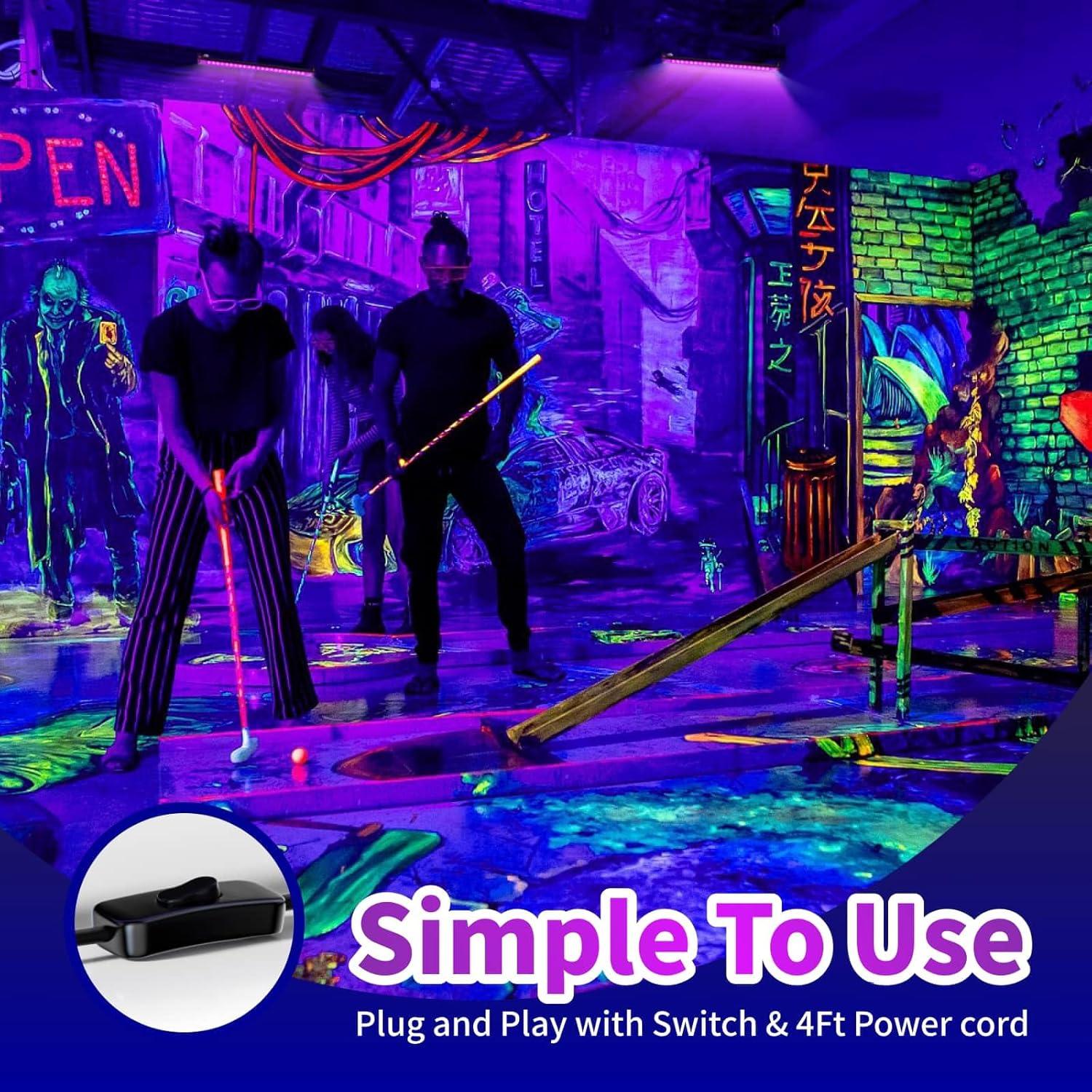 Barra de Luz Negra LED AUROHOPE 50W IP66 385nm para Fiestas