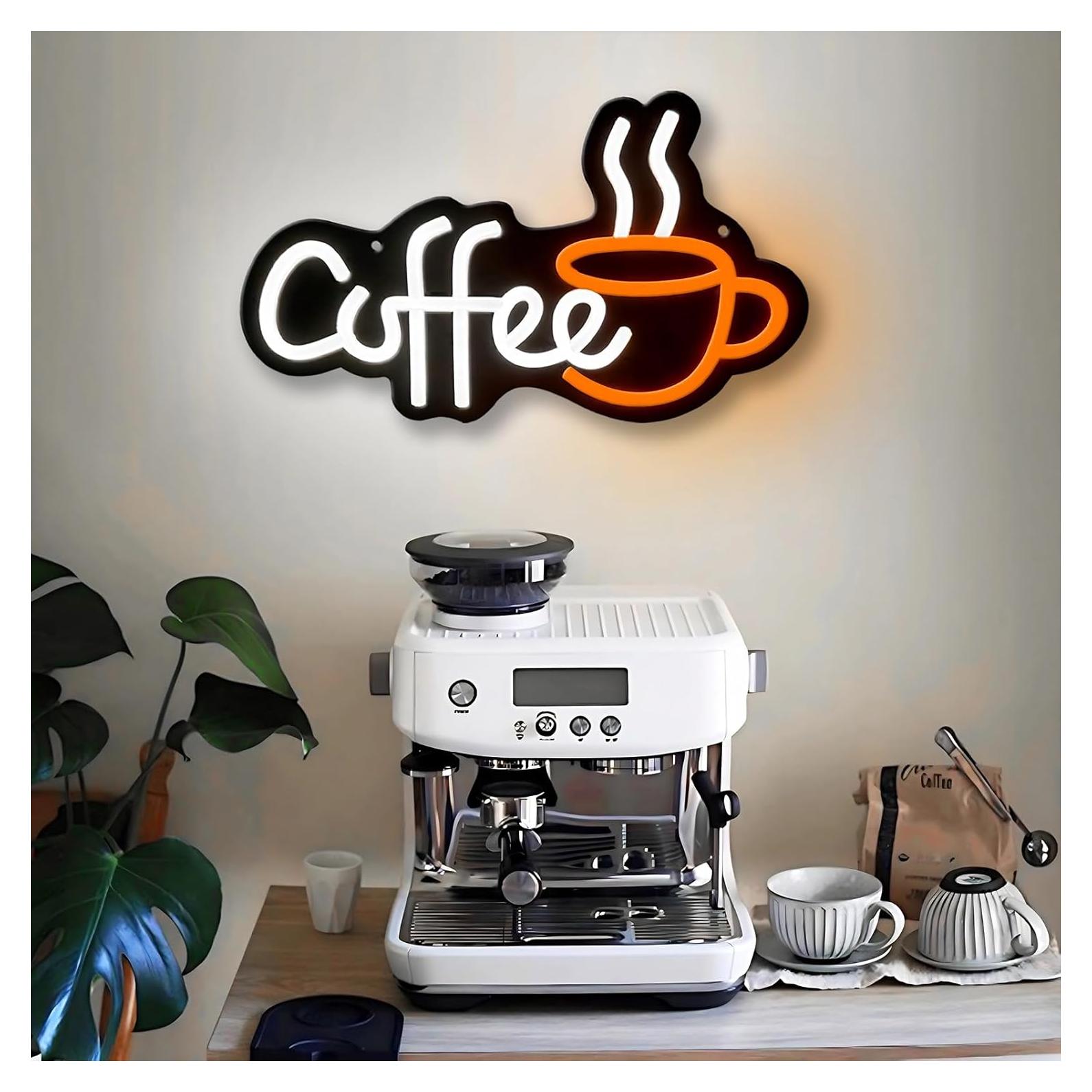 Cartel de Neón EZMYMA para Café 32.8x22.9cm USB Ajustable